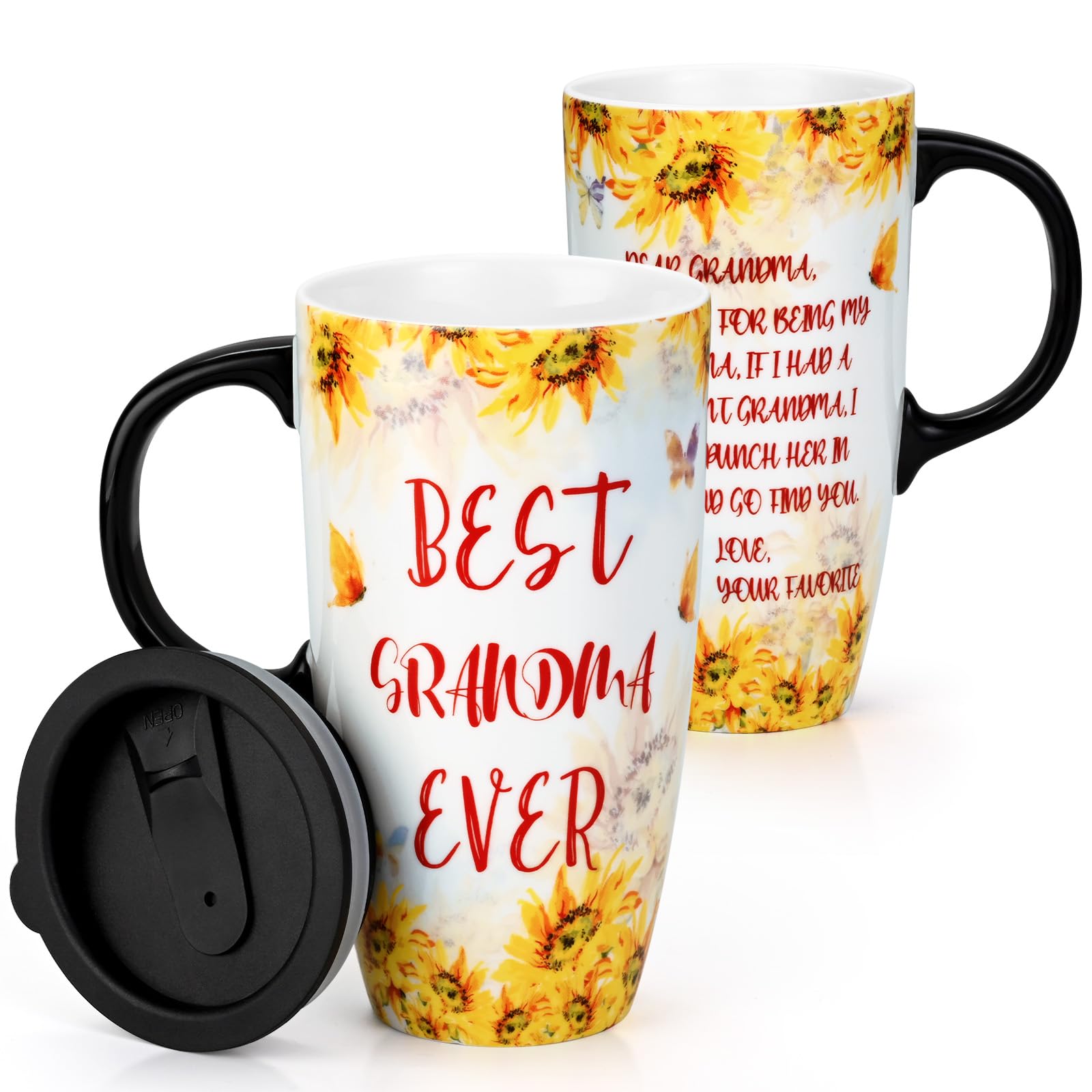 Cabtnca Gifts for Grandma, Grandma Christmas Gifts, Best Grandma Gifts, Grandma Mug, Mothers Day Gifts for Grandma from Granddaughter, Best Grandma Ever, Thank You for Being My Grandma, 20 Oz