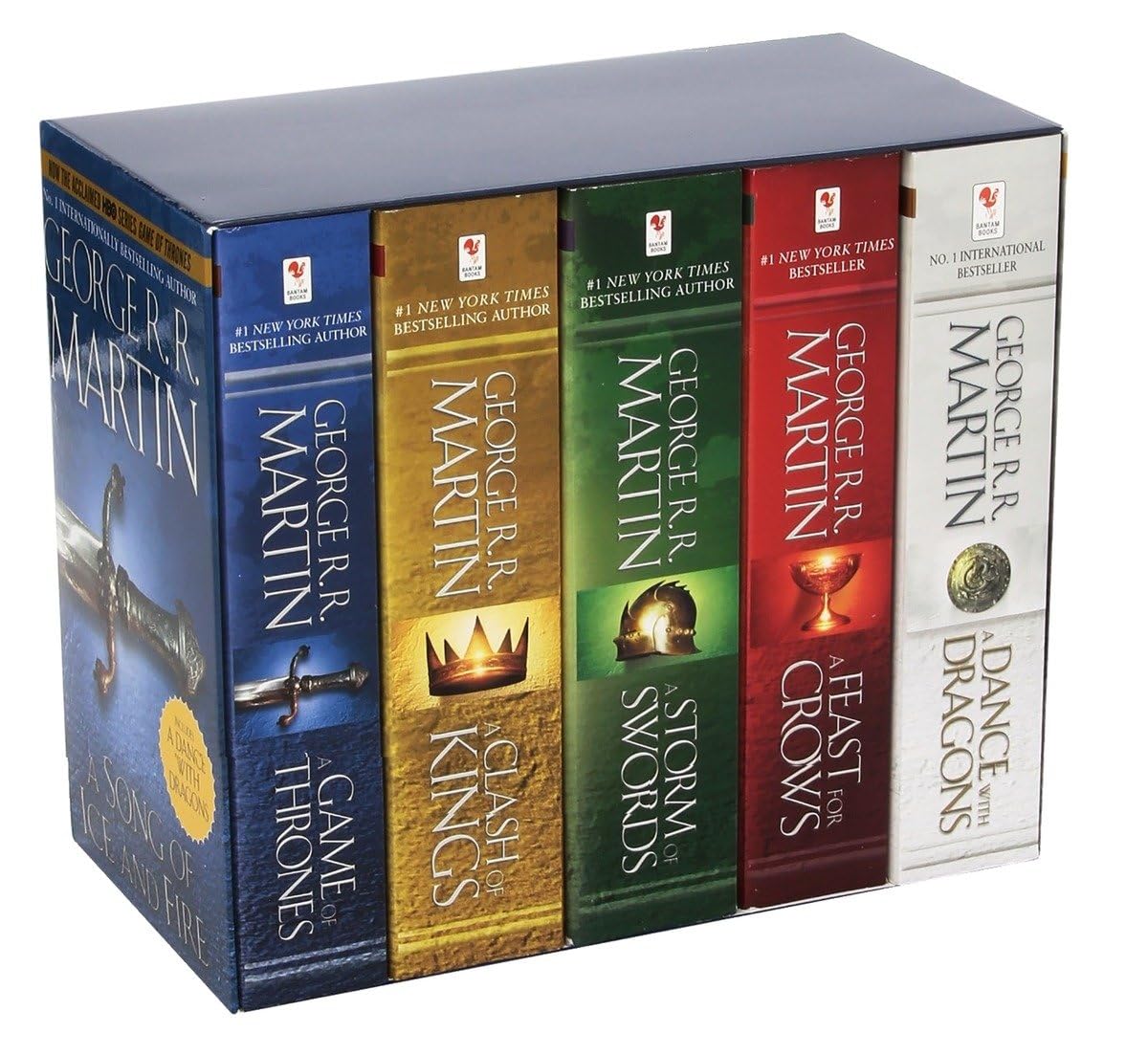 George R. R. Martin's a Game of Thrones 5-Book Boxed Set (Song of Ice and Fire Series): A Game of Thrones, a Clash of Kings, a Storm of Swords, a Feast for Crows, and a Dance with Dragons Paperback – International Edition, 22 May 2012