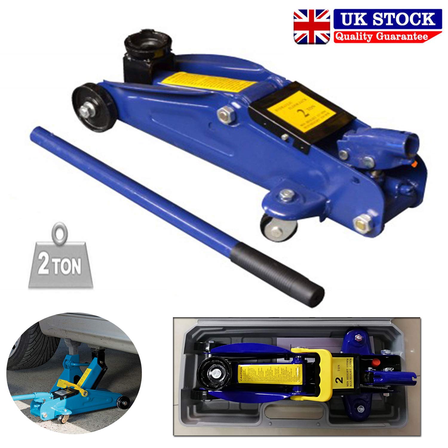 SiKy Trolley Jack 2 Ton Heavy Duty Hydraulic Lifting Floor Jack 2000kg Capacity Lifting Range 135-320mm Garage Van Vehicle Emergency Tyre Tools