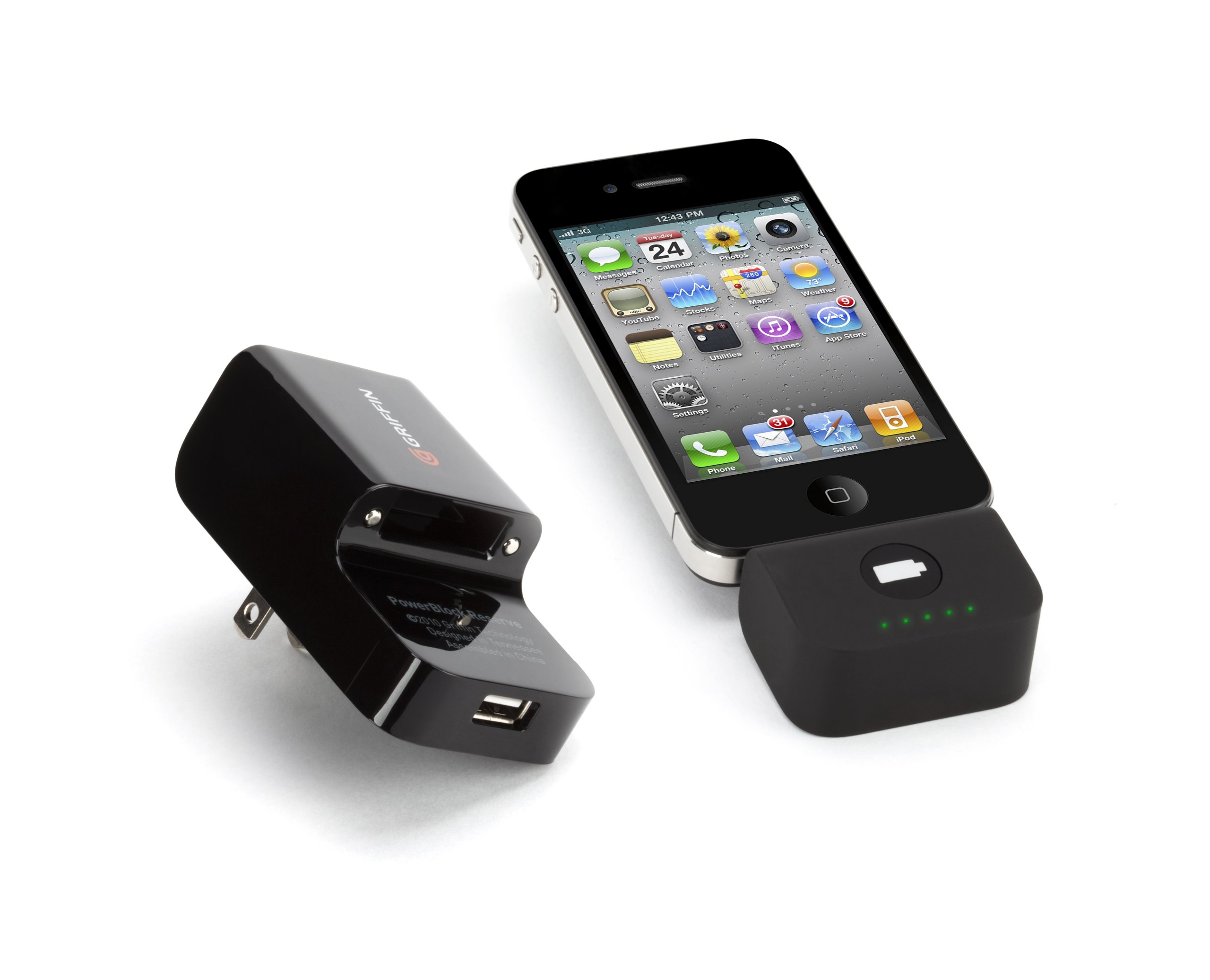 GriffinTechnology RC23103 PowerBlock Reserve for iPhone and iPod, 5 Watt, Black