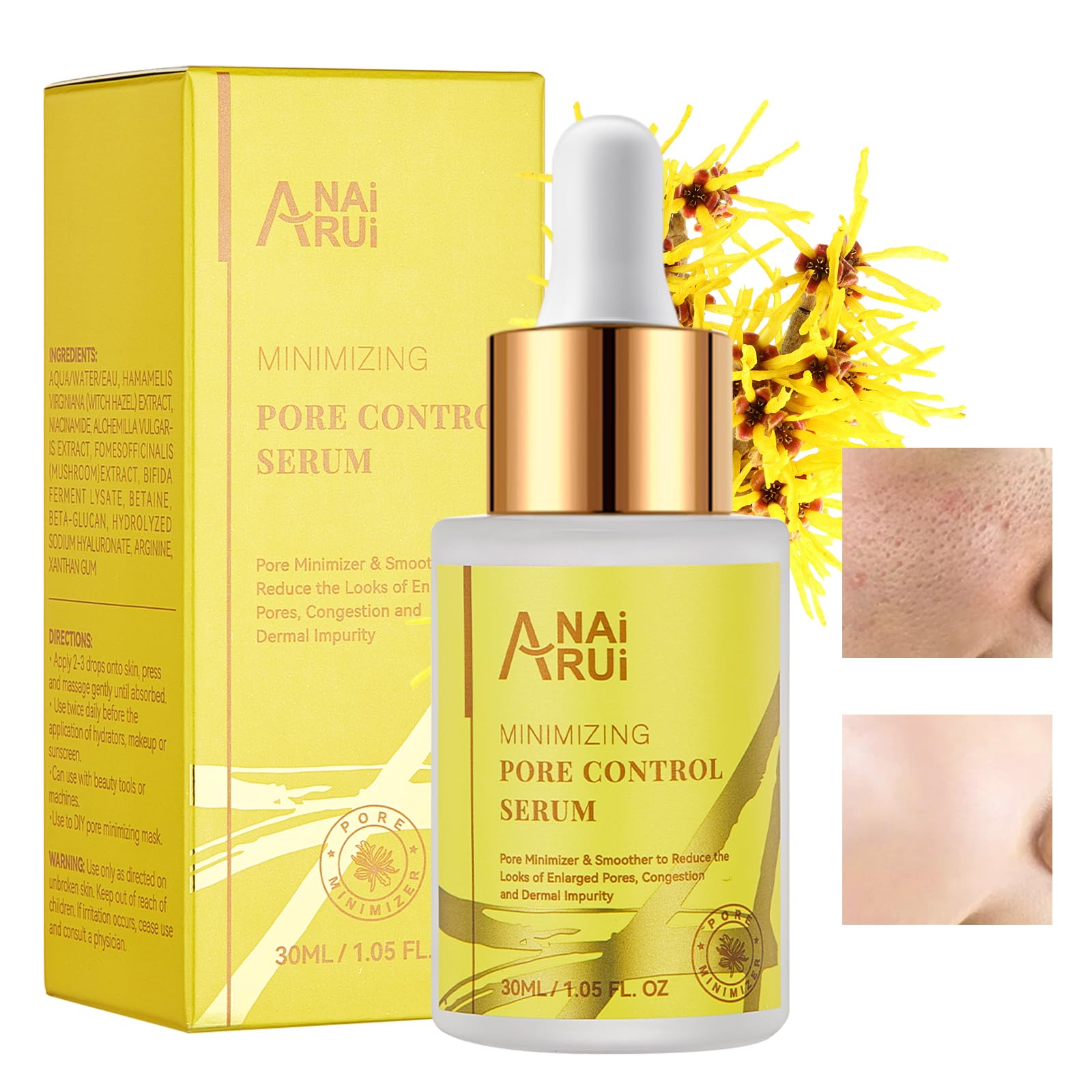 ANAI RUI Pore Minimizer Serum, Pore Minimizer & Reducer, Pore control,Minimizing, Shrinking, Tightening Pores, Pore Exfoliating Solution, 1 fl.oz