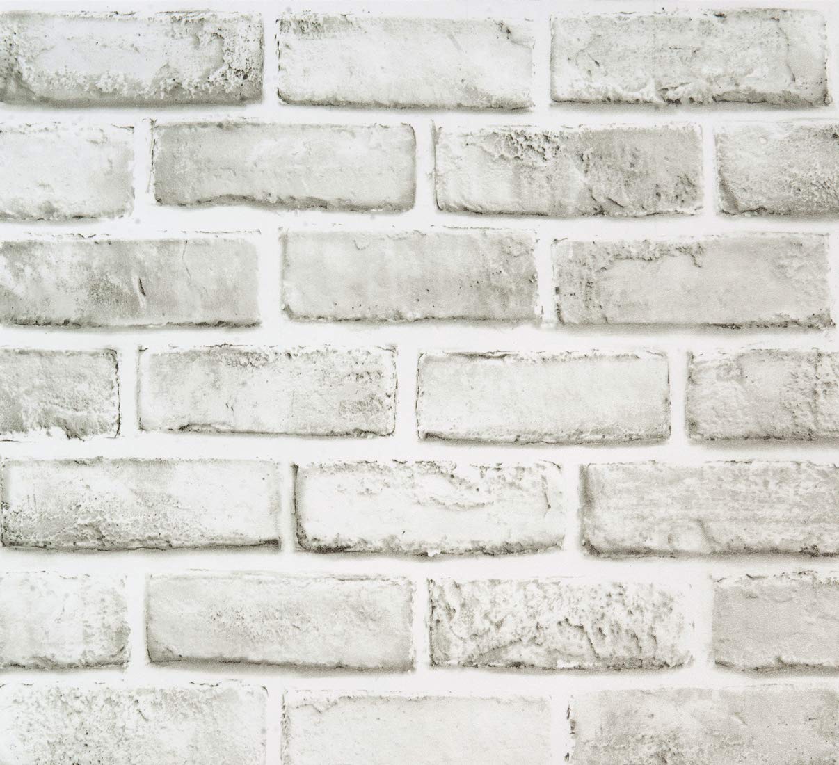 Abyssaly White Grey Brick Wallpaper Peel and Stick 17.71 in X 118 in Faux 3D Textured Wall Paper Pull and Stick Self Adhesive Vinyl Film Wallpaper for Backsplash Living Room Classroom