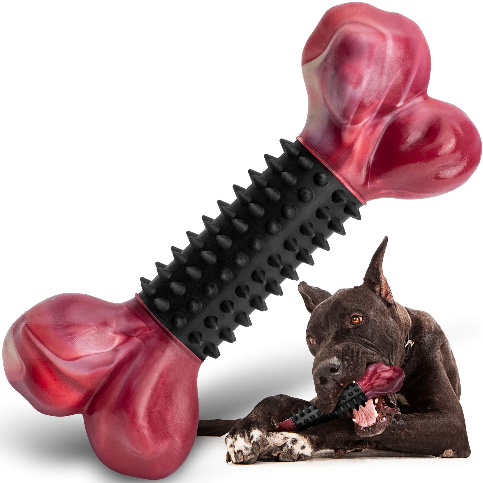 Dog Toys for Aggressive Chewers Large Medium Breed, Apasiri Dog Chew Toys, Dog Bones Made with Natural Rubber and Nylon, Large Dog Toys, Puppy Chew Toys Teething Toys Indestructible Durable Tough