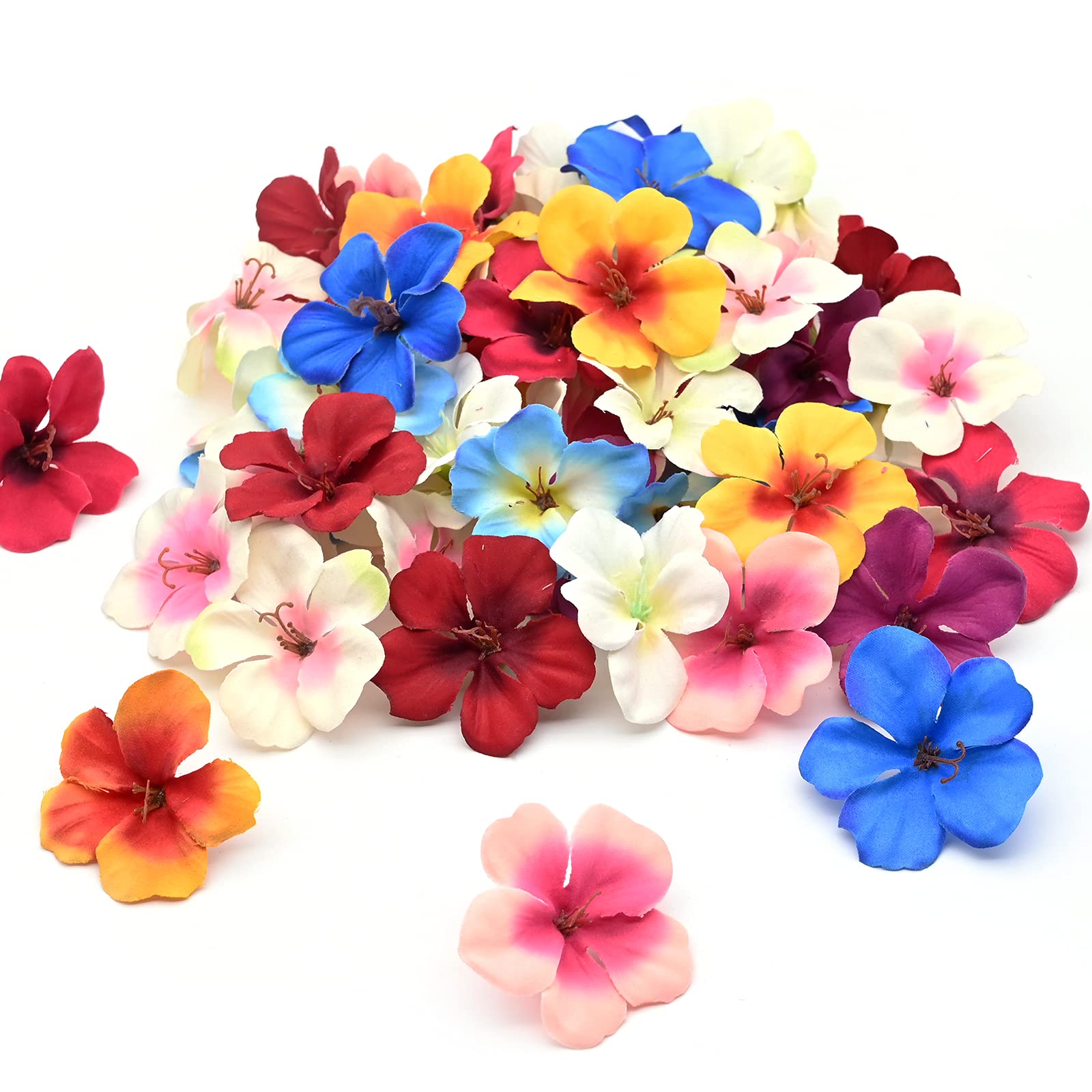 Yibang 50Pcs Artificial Orchid Flower Heads, Silk Flower Head 6cm Handmade Crafts, Fake Orchid Flowers Head for Home Wedding Wreath Scrapbooking DIY Craft Accessories, Mixed Color