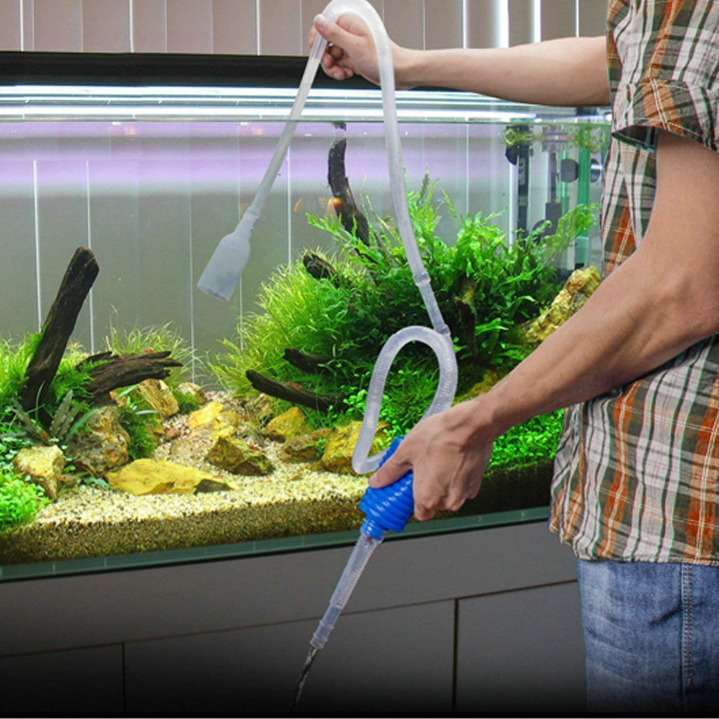 Vsell24 Aquarium Fish Tank Siphon Cleaning Hand Pump Aquarium Water Changer & Gravel Cleaning Hand Syphon Pump