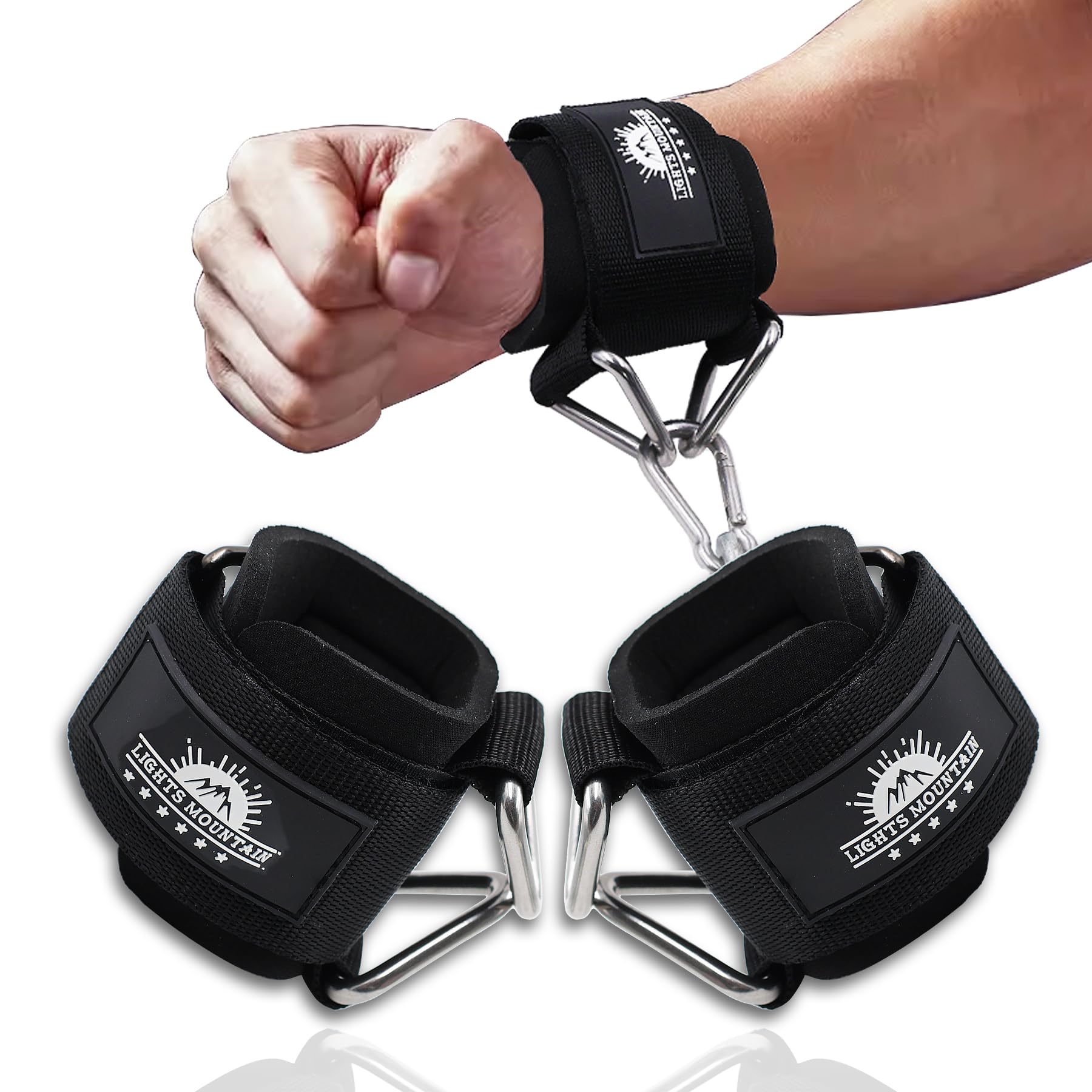 Lights Mountain Adjustable Wrist Cuffs Neoprene Padded Straps for Cable Machines Strength Training Equipment