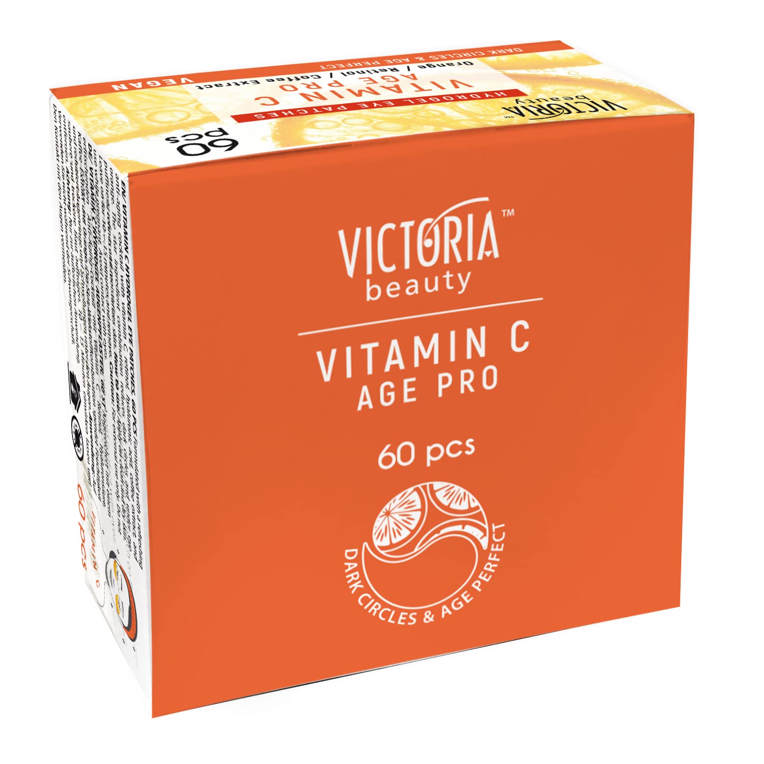 Victoria BeautyEye Patches for Dark Circles, Puffy Eyes and Eye Bags - with Vitamin C, Retinol, Hyaluronic Acid and Caffeine - Gel Eye Mask Pads - Vegan and 98% Natural, 60pcs