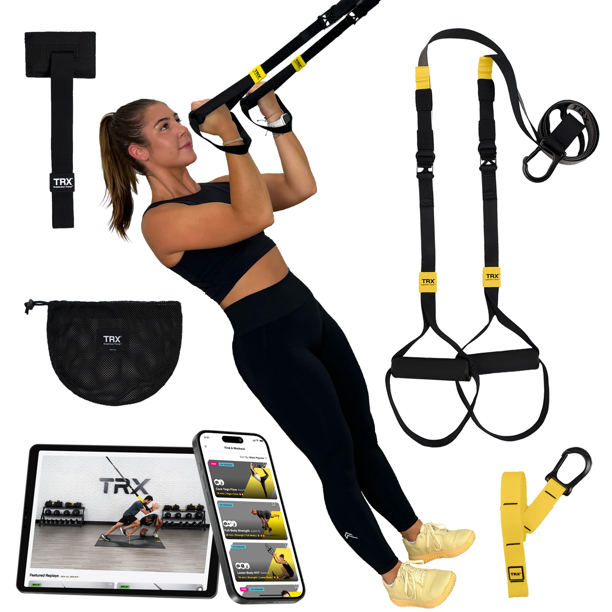 TRX GO Suspension Training: Bodyweight Fitness Resistance Training | Fitness for All Levels & All Goals for Total Body Workouts for Home & Travel | Lightweight & Portable | Workout Poster Included