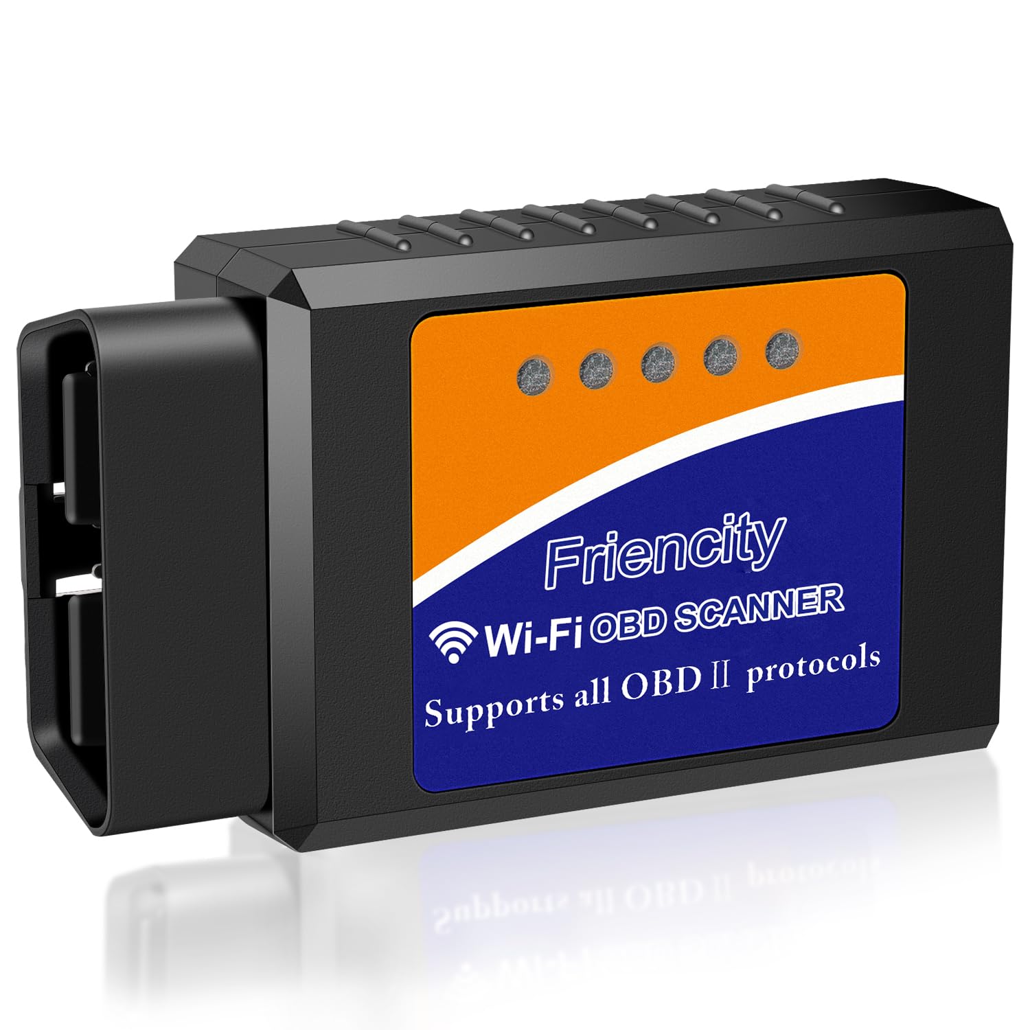 Friencity Car WiFi OBD 2 OBD2 OBD ii Scanner Adapter for iOS, Android and Windows, Auto Diagnostic Scan Code Reader Tool, Check Engine Light for Year 1996 and Newer Vehicles