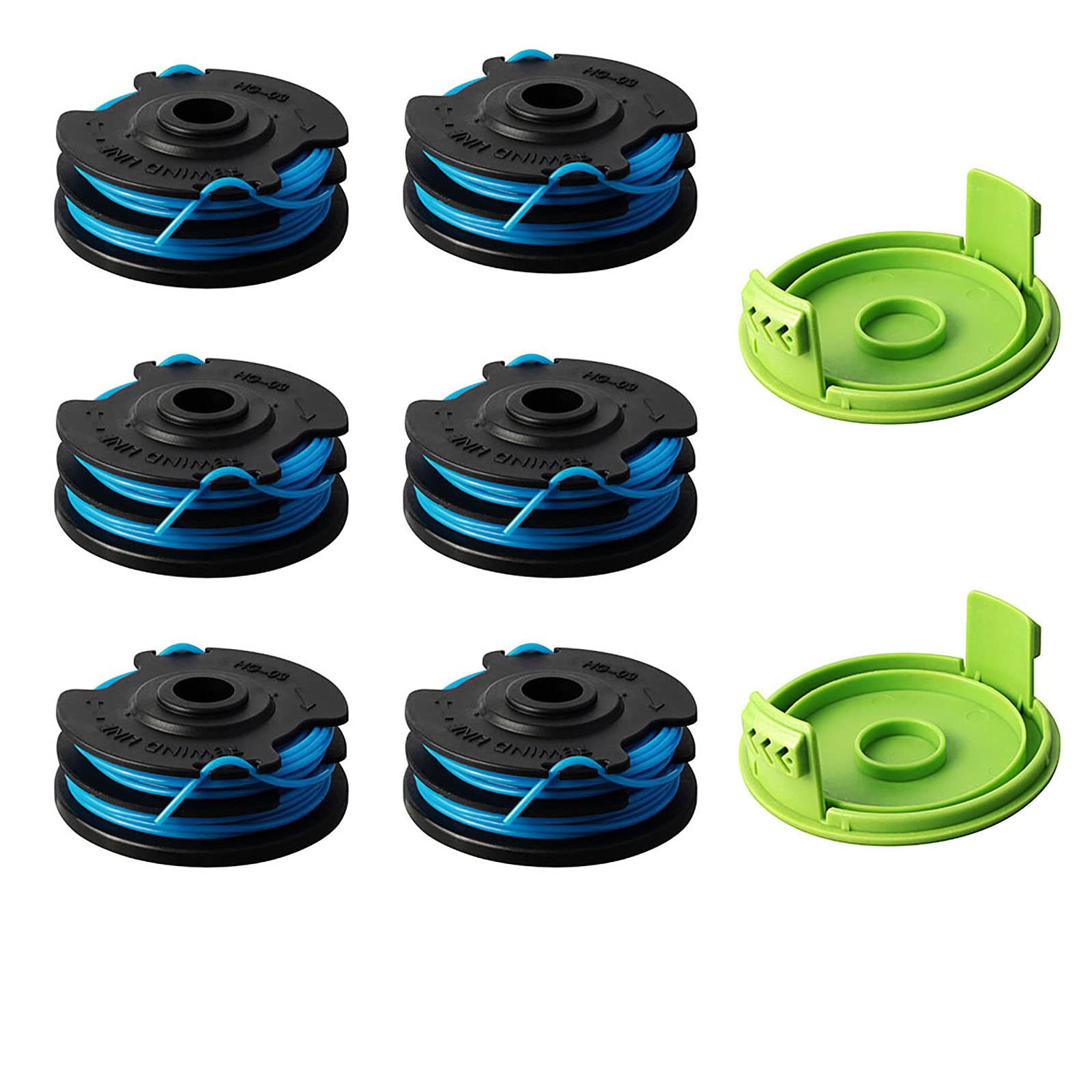 AC41RL3 27ft 0.065" Autofeed Dual Replacement Line Spool Compatible with Homelite UT41120 UT41112 UT41121 UT41113 UT41122 UT41112B Electric String Trimmers (6 Spool+2 Cap)