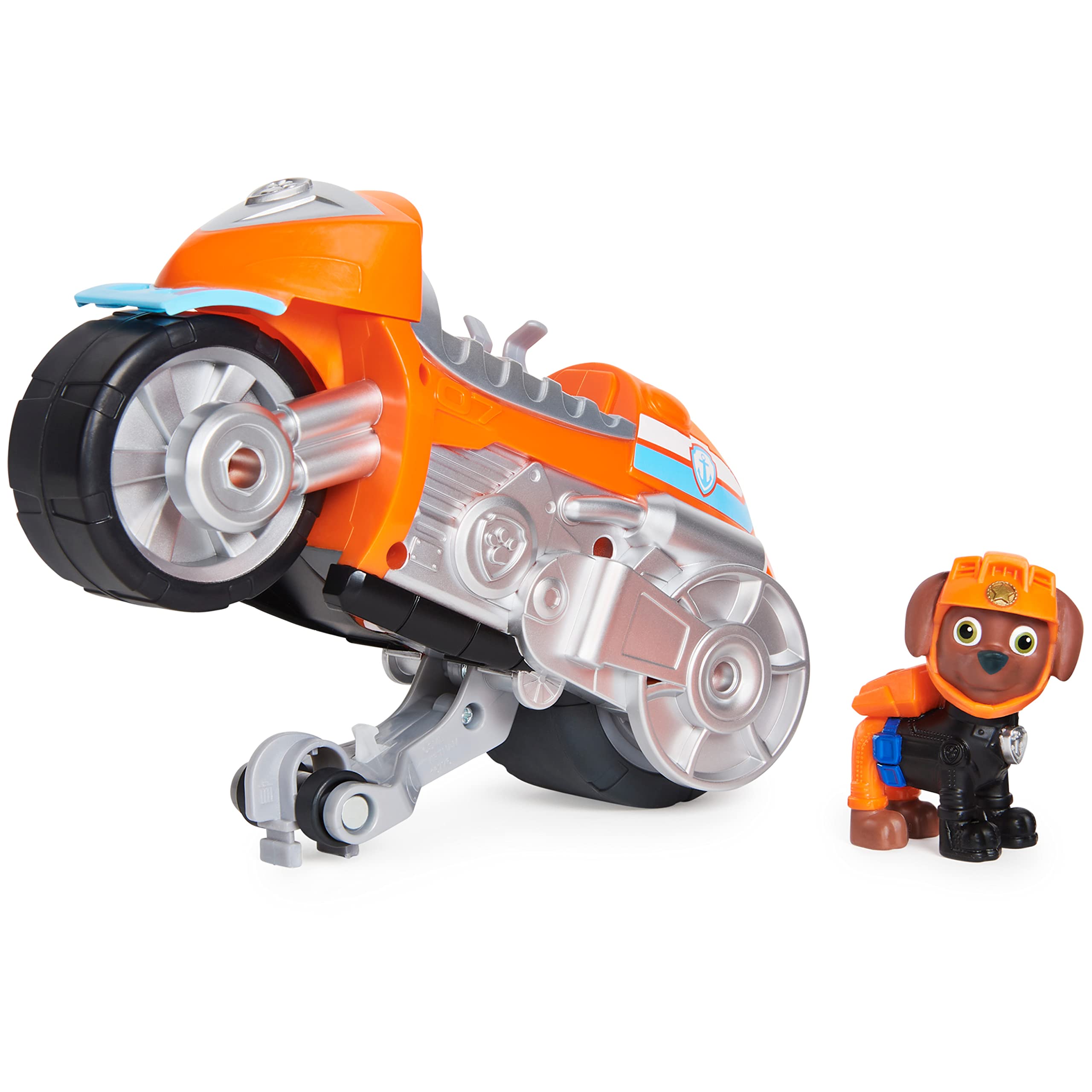 Paw Patrol, Moto Pups Zuma’s Deluxe Pull Back Motorcycle Vehicle with Wheelie Feature and Toy Figure