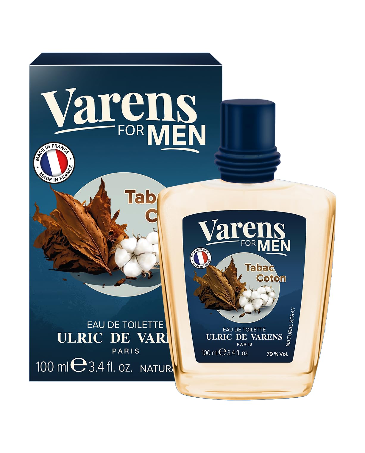 Ulric de VarensTabac Coton - Eau De Toilette for Men - Refined, Indulgent, Delicious Scent - Notes of Rum, Tobacco & Cedar - 3.4 Fl Oz