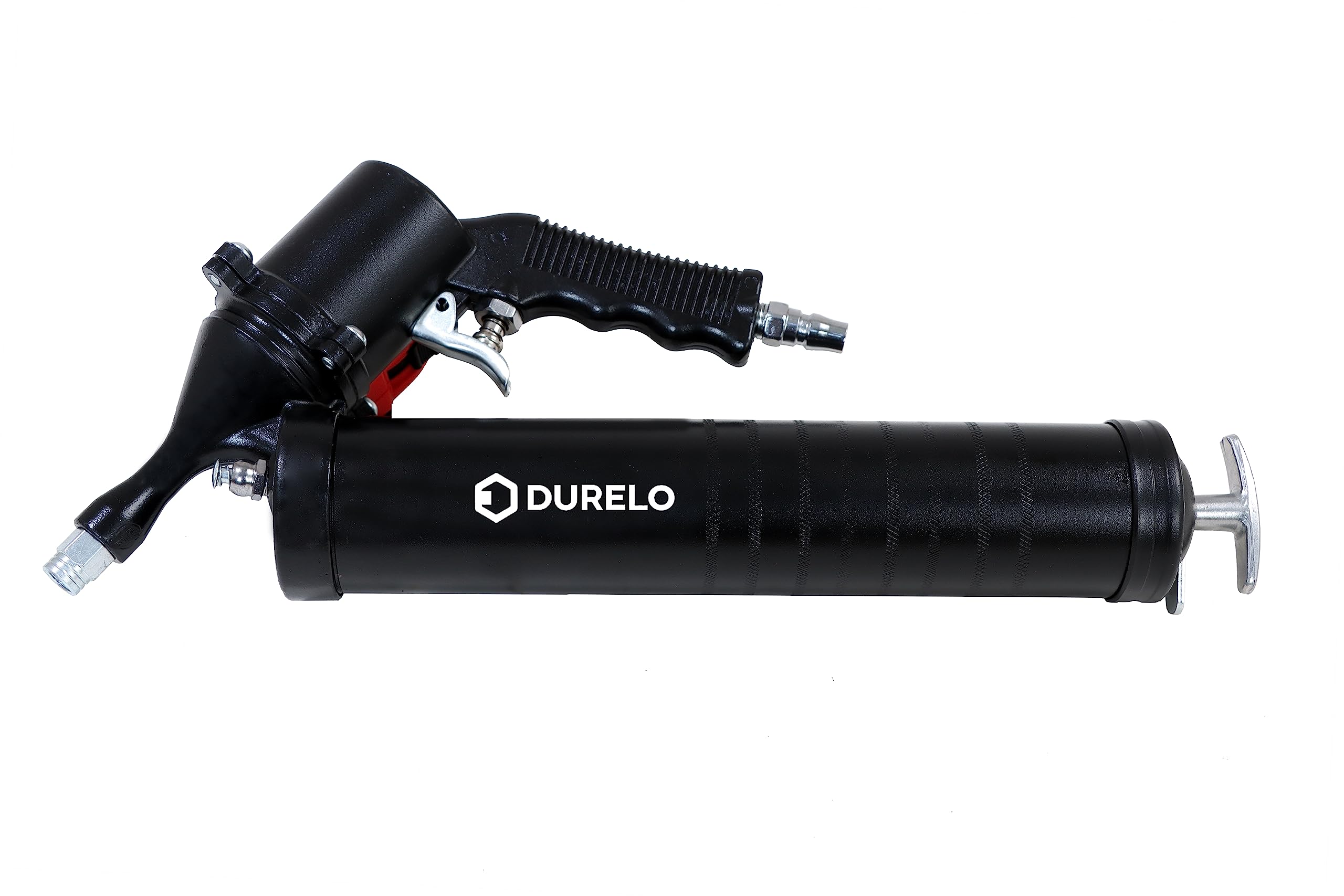 DURELOGGA-6 Air Operated Grease Gun with Bulk Loader Valve | Ideal for use in Industries, Agricultural Equipment etc.| Durable| Discharge up to 400 gm/min.| Pressure Ratio 40:1| (Color Black)