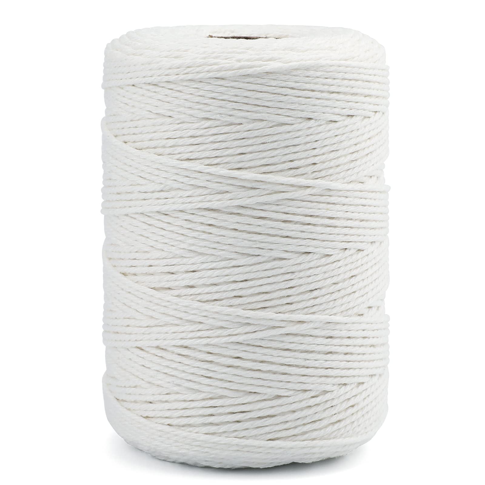 jijAcraft 200M (218 Yard) 12-Ply Cotton Twine String,Cooking Kitchen Twine String Craft String Baker Twine for Tying Homemade Meat,Making Sausage,DIY Craft and Gardening Applications (Natural White)