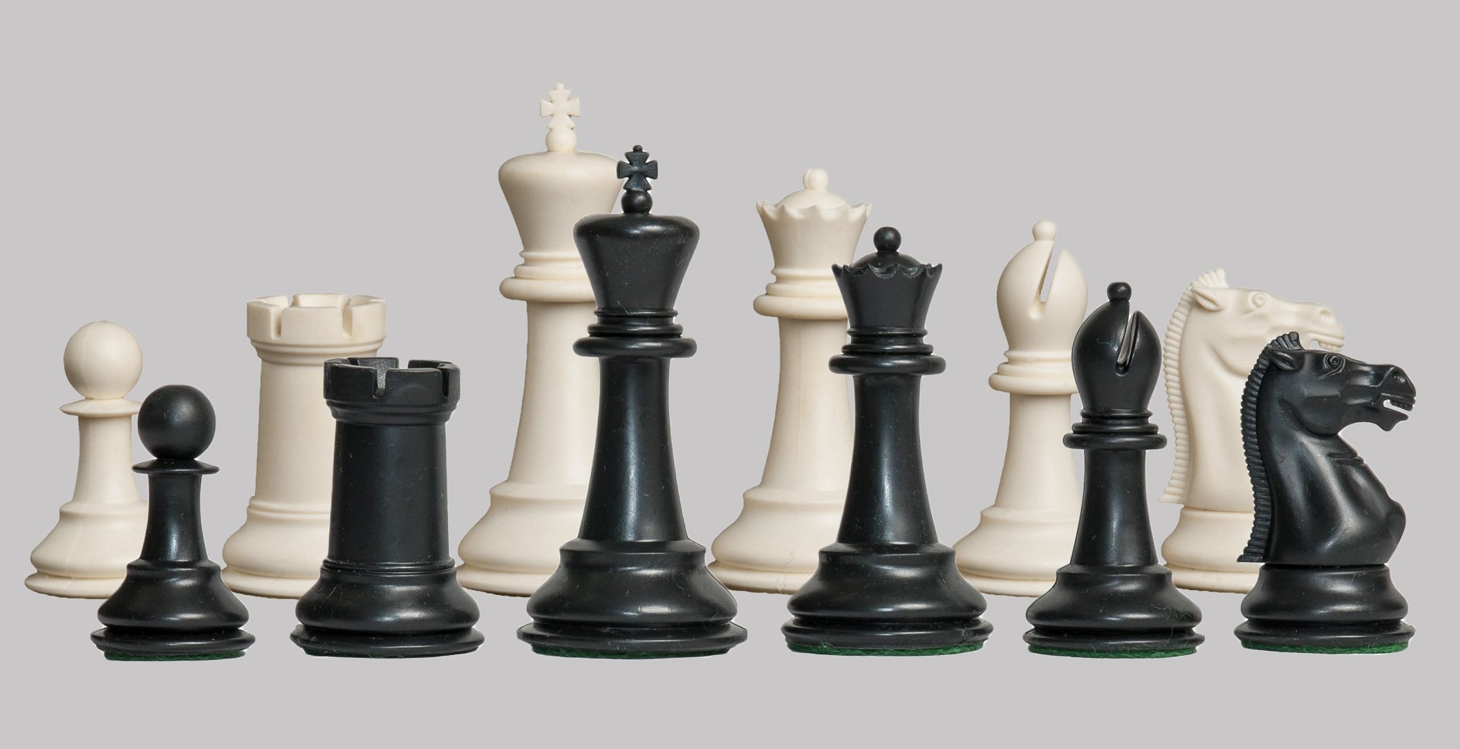 The House of Staunton - The Marshall Plastic Chess Set - Pieces Only - 3.75" King - Black & White