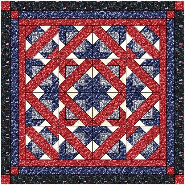 Material Maven Easy Quilt Kit Path to The Stars!! Red, White, Blue/Precut/Ready to Sew!!, Multi Color (pathtothepat)