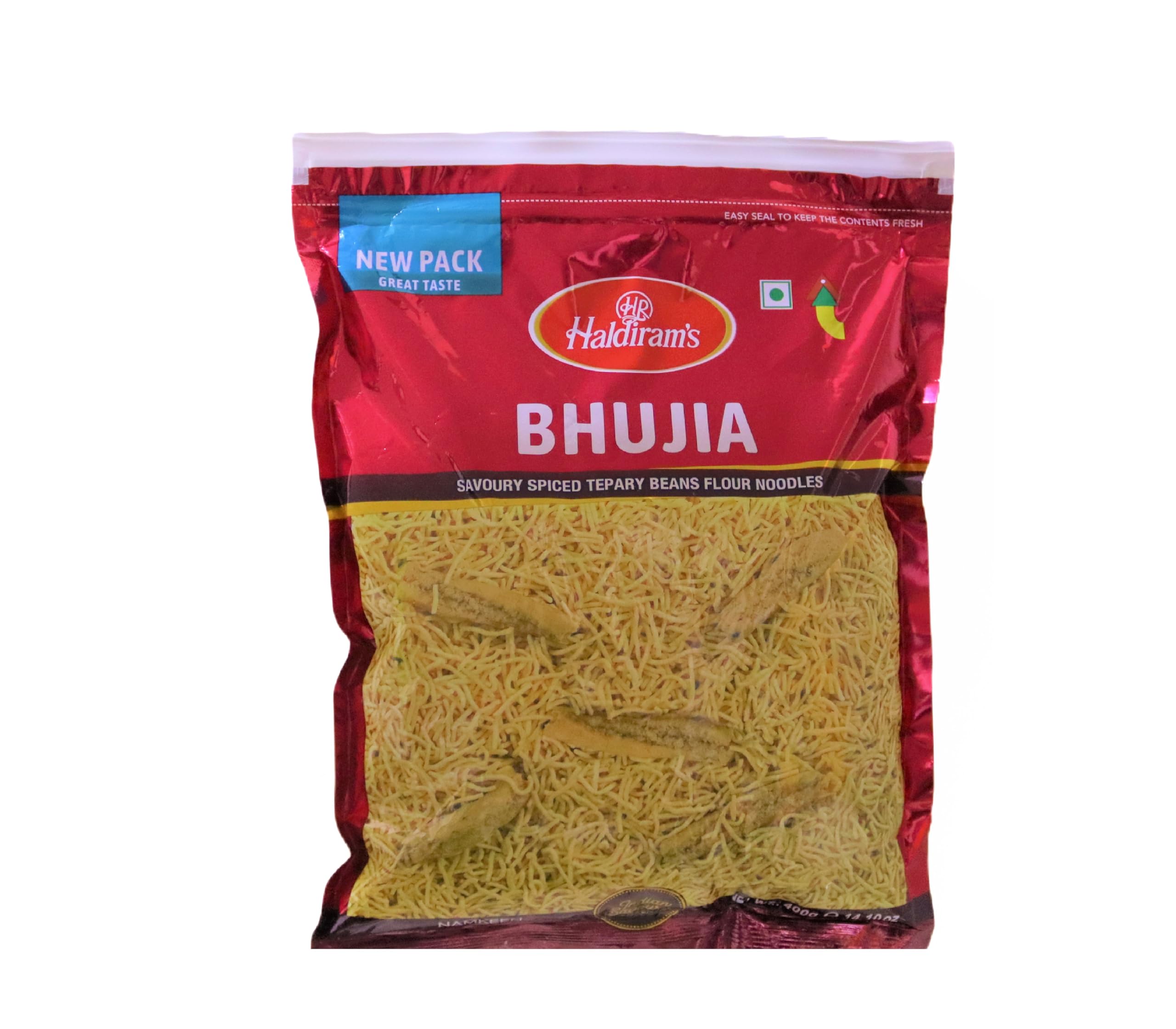 Haldiram's Delhi Bhujia Masala | Crispy & Crunchy Traditional Namkeen | Mildly Spiced & Flavorful | Made with All Natural Ingredients |400g