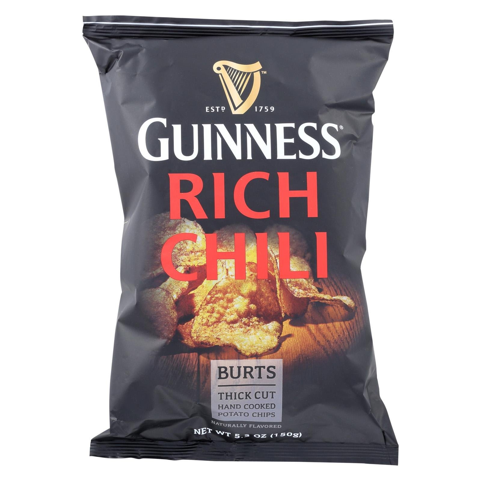 Burt's Guinness Rich Chili Thick Cut Potato Chips, 5.3 Ounce