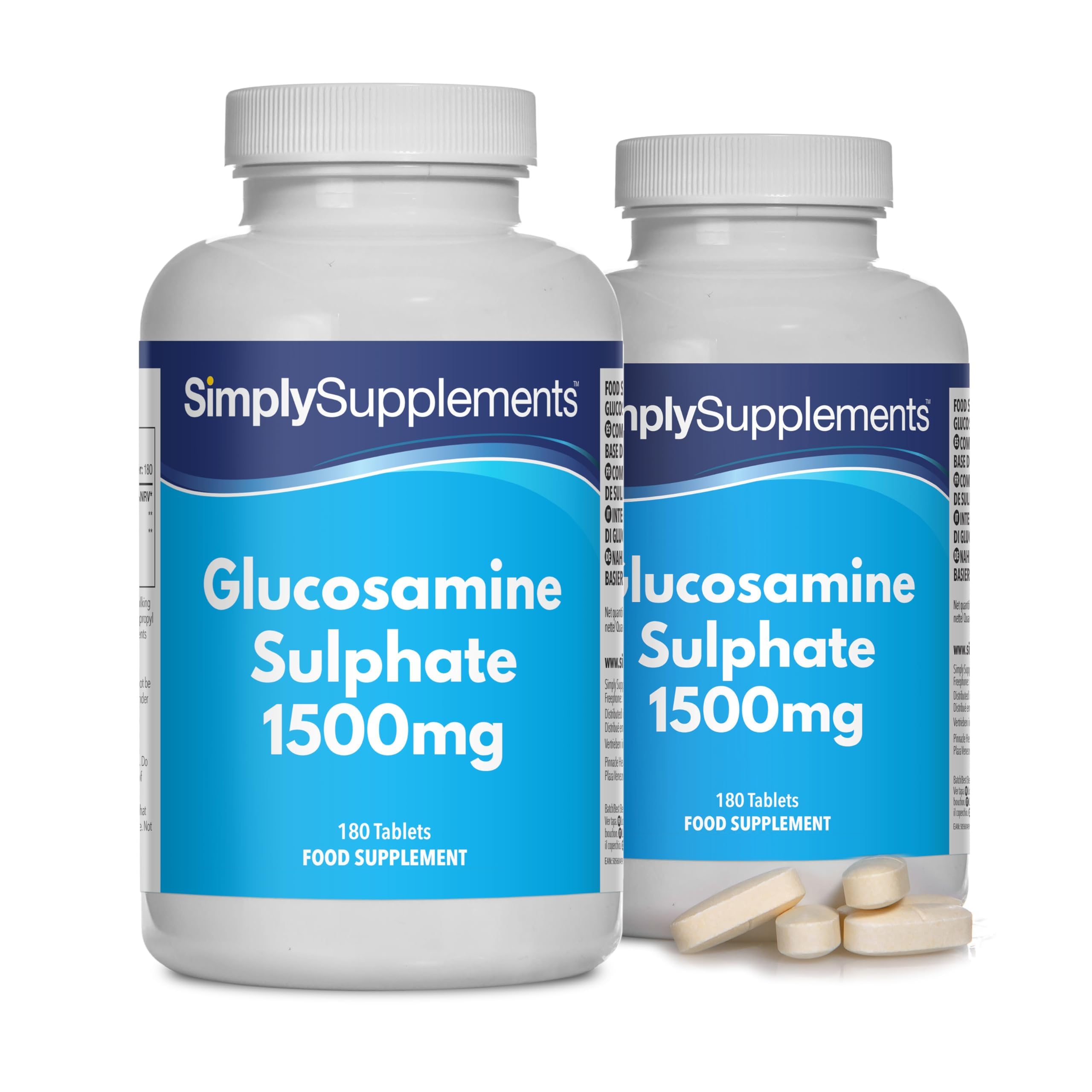 Glucosamine Sulphate 1500mg Tablets | 360 Fast Release Tablets | One-A-Day Formula for 1 Year's Supply | Manufactured in The UK