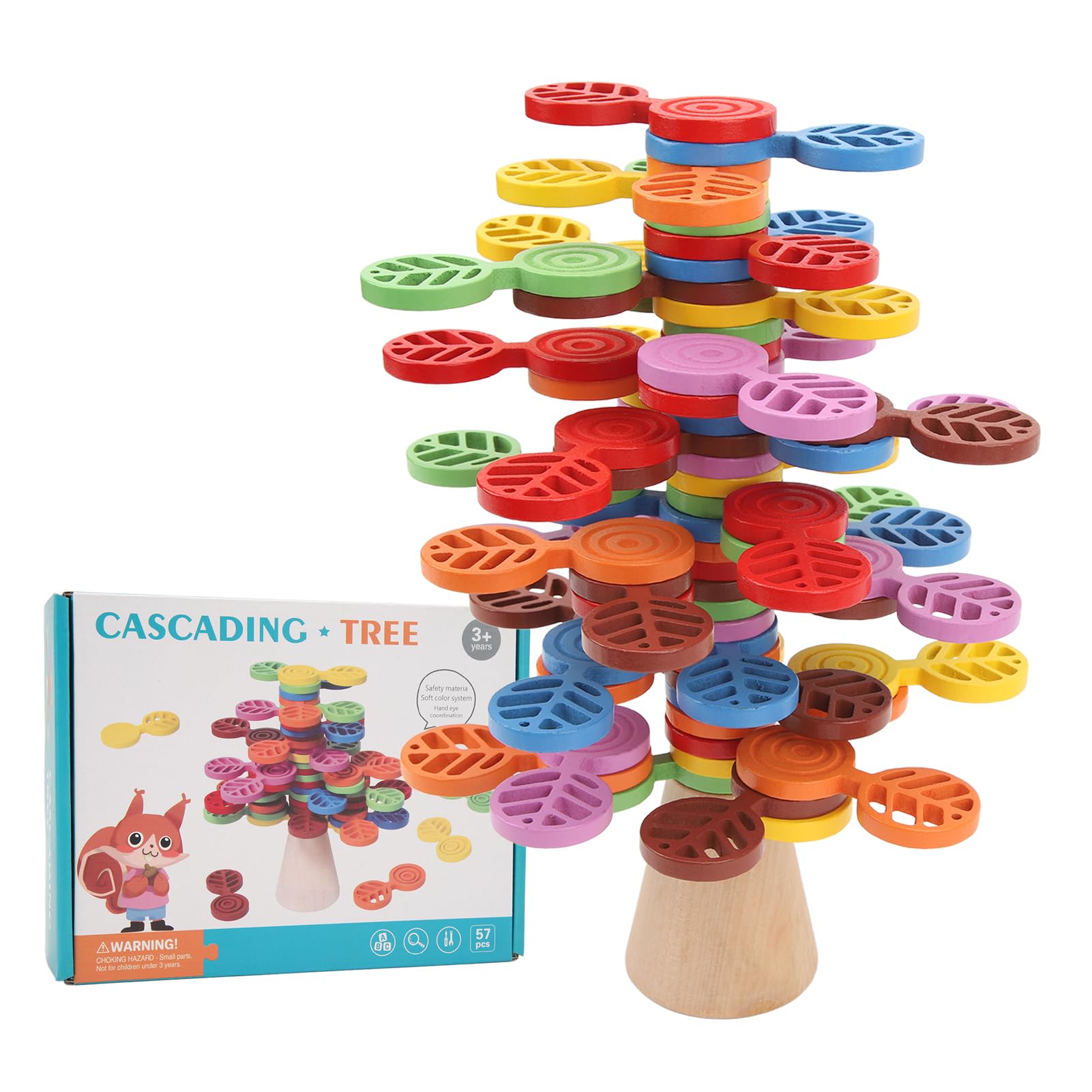 Kid Stacking Tree Toy Stacking Colorful Tree Wooden Balance Game Building Block Early Educational Toys