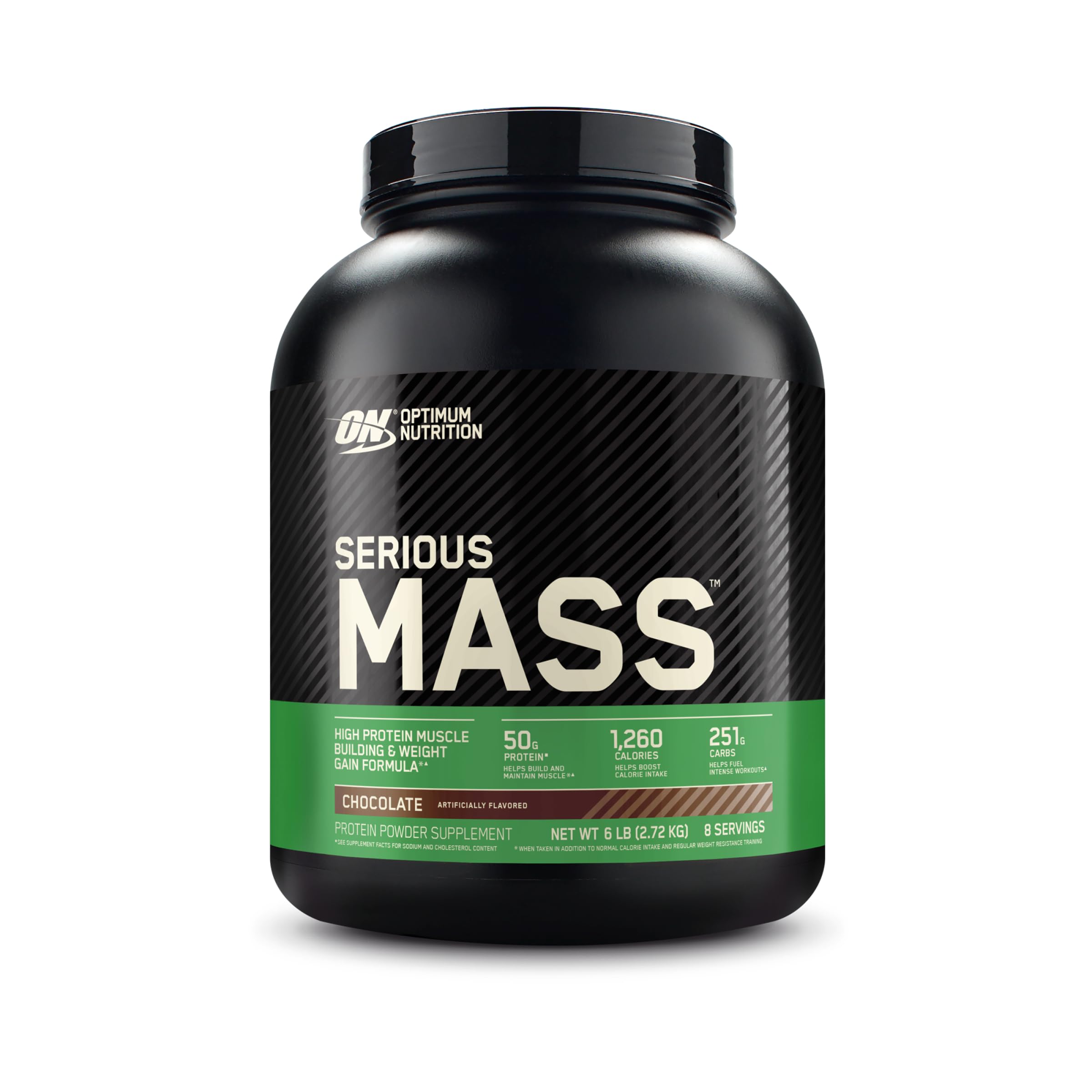 Optimum NutritionSerious Mass, Weight Gainer Protein Powder, Mass Gainer, Vitamin C and Zinc for Immune Support, Creatine, Chocolate, 6 Pound (Packaging May Vary)