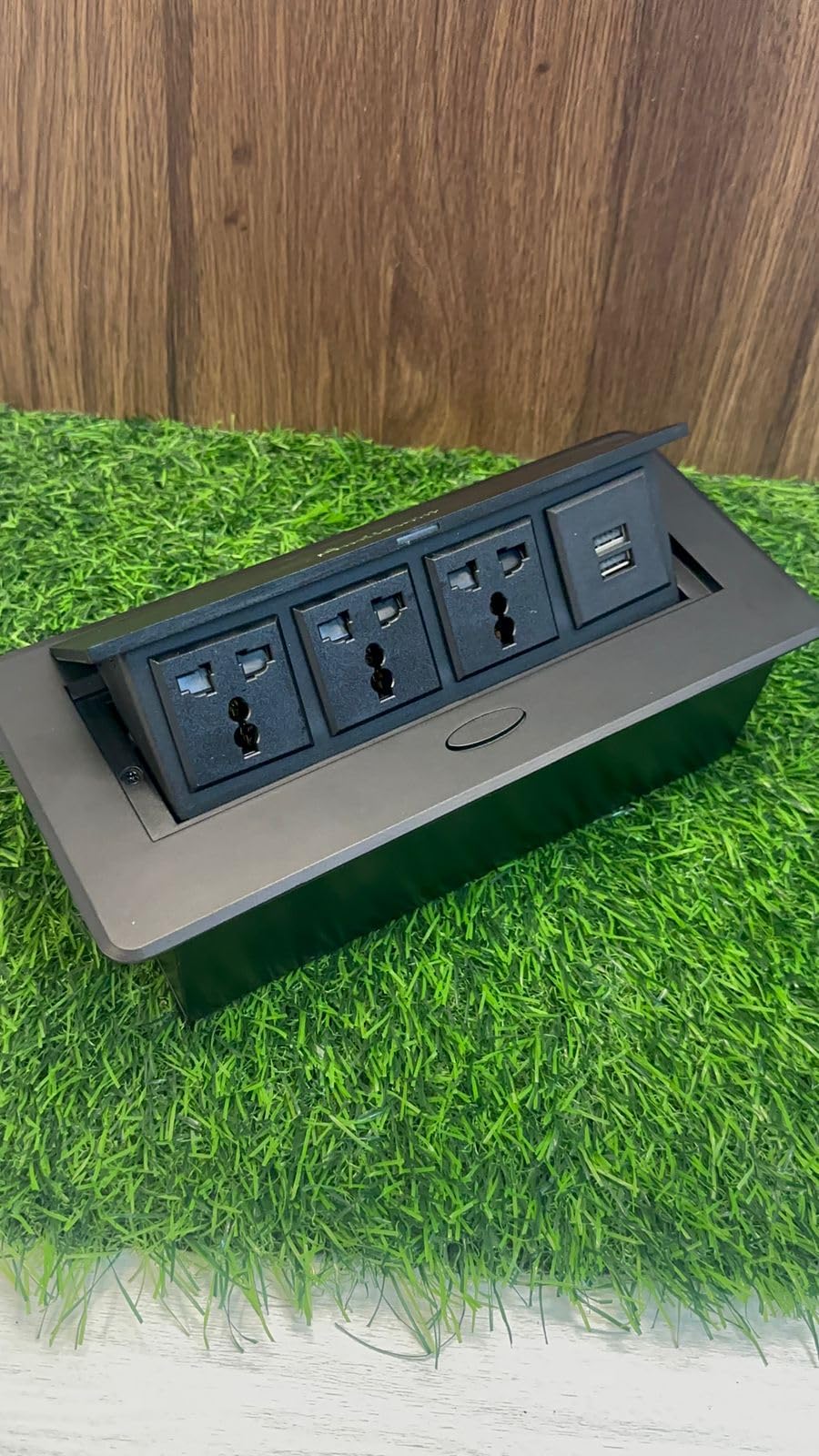 Audiovan Tech Conference Table Connectivity Box,Interconnection Boxes,Cable Connection Box Office Table Socket with 3 Power Socket 2 USB 18 WATT A + C Type