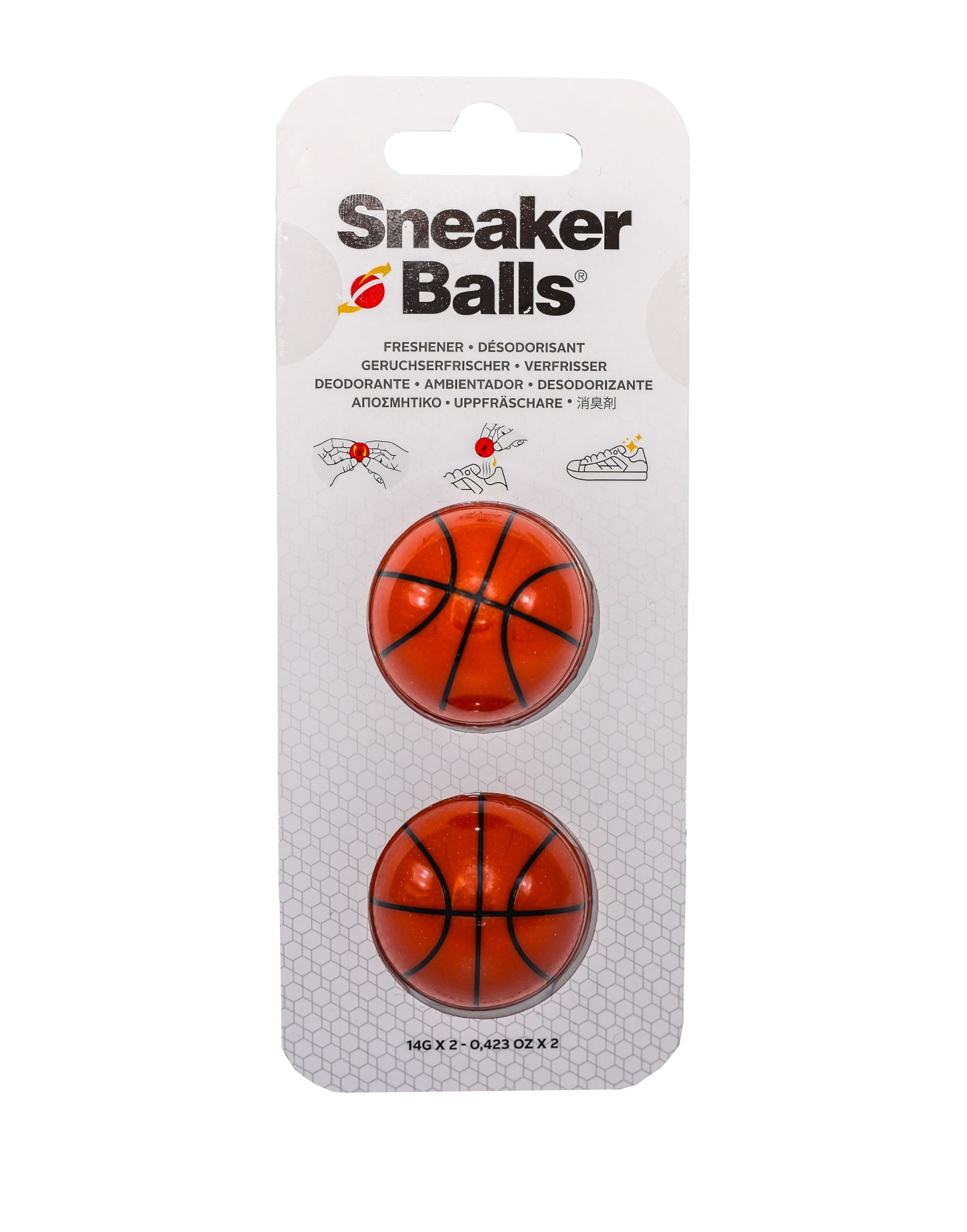 Sneaker BallsSneaker Balls Shoe Deodorizer & Freshener Balls, Odor Eliminator for Shoes/Gym Bags/Lockers, Small 3.8cm Diameter, Quick-Twist Action, Long-Lasting 90-Day Fresh Scent- Basket Ball