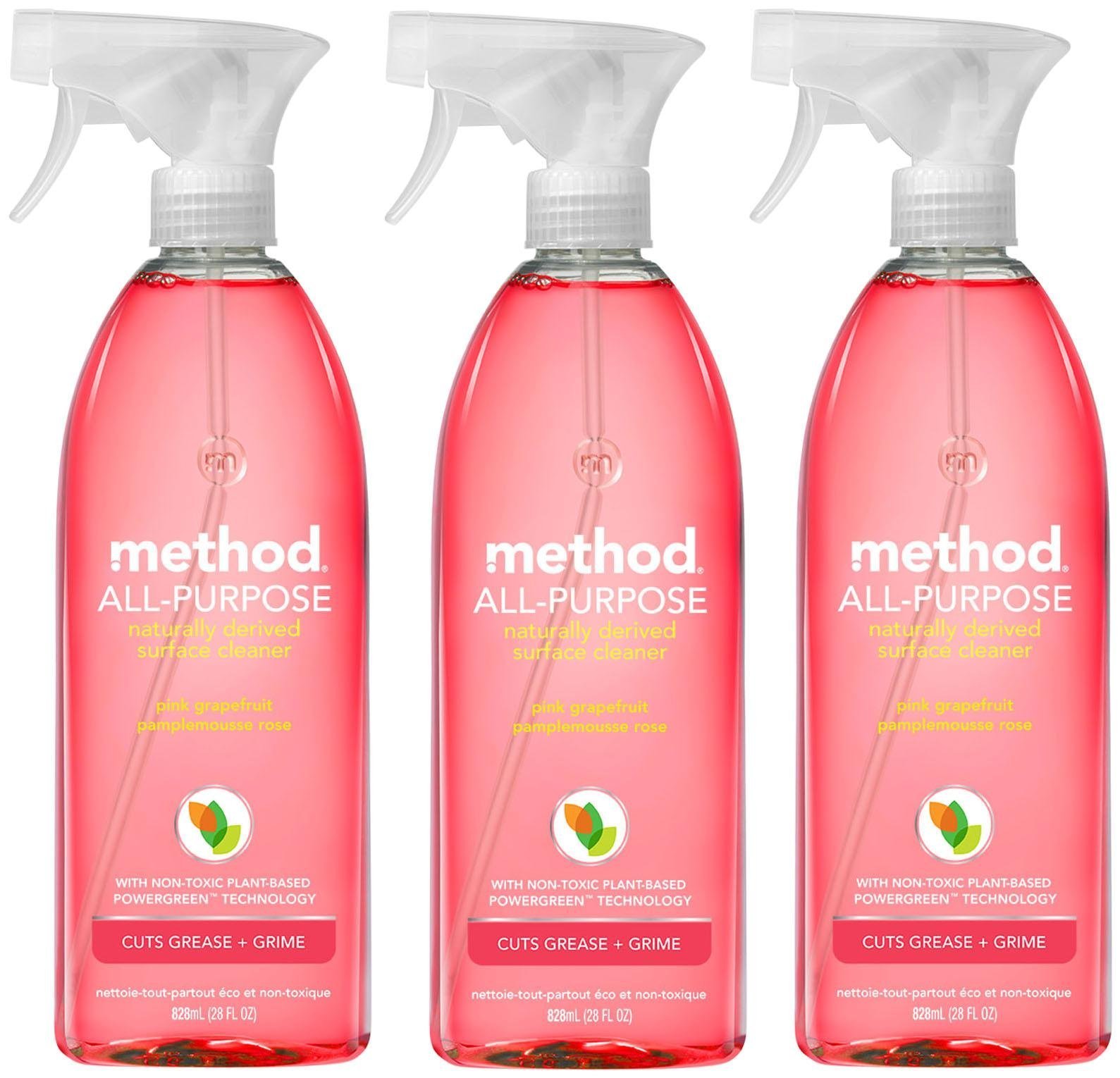 Method All Purpose Natural Surface Cleaning Spray - Pink Grapefruit - 28 Fl Oz (Pack of 3)