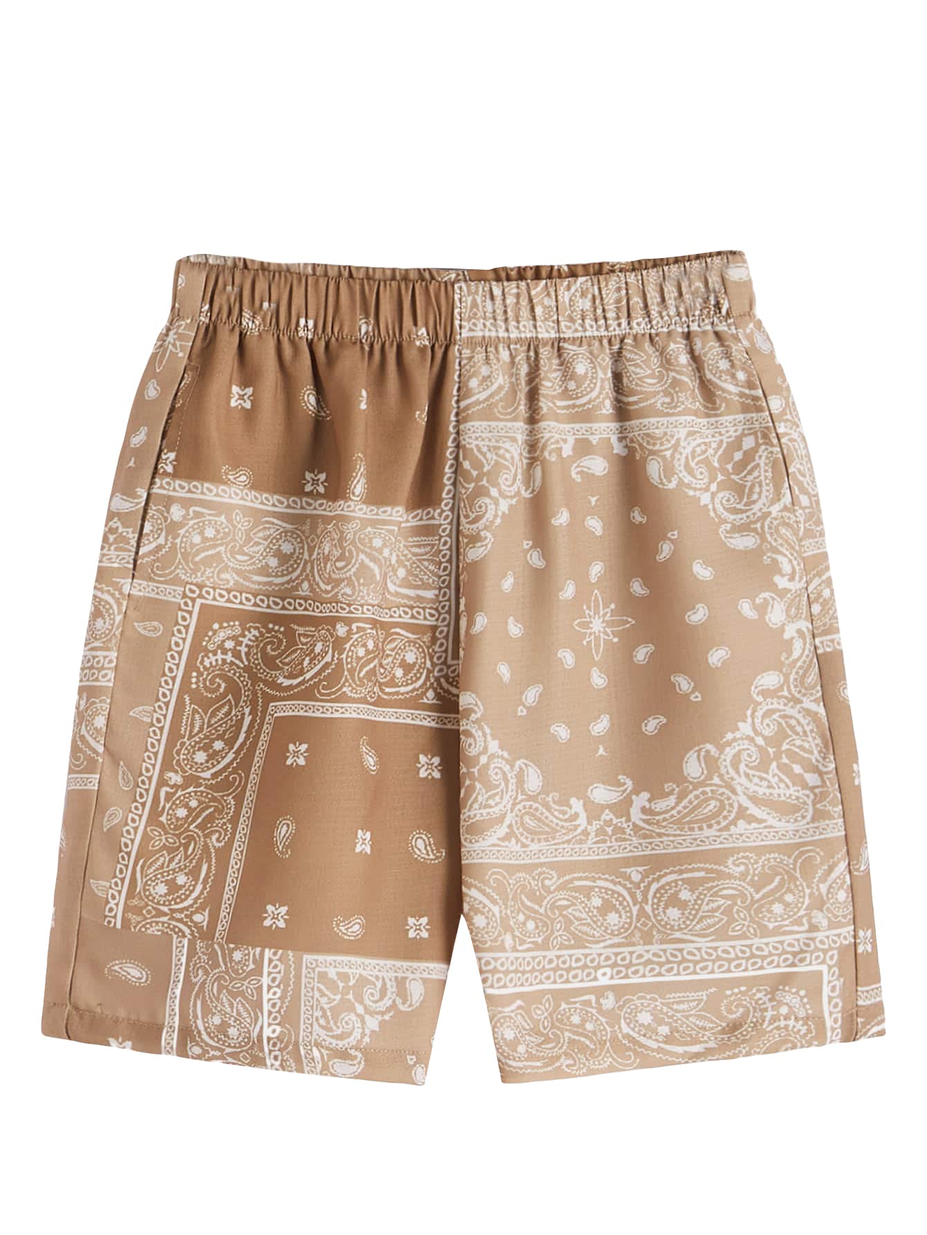 SOLY HUXBoy's Summer Boho Paisley Print Drawstring High Waisted Shorts