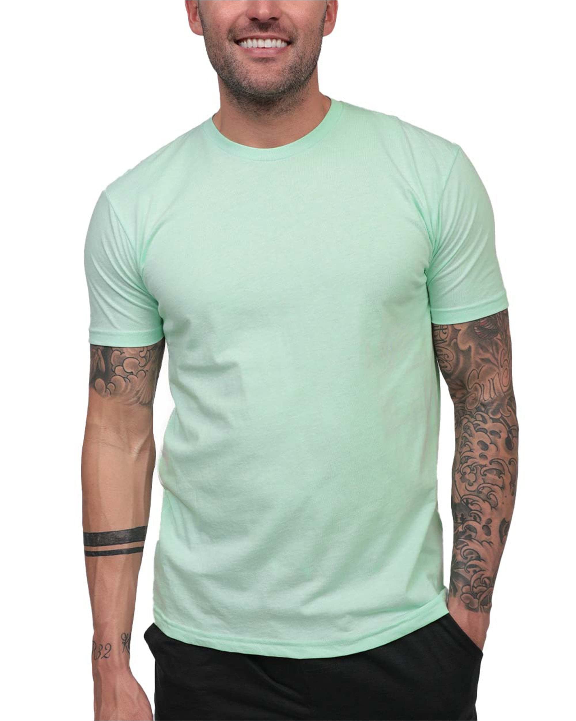 INTO THE AMMens T Shirt - Short Sleeve Crew Neck Soft Fitted Tees S - 4XL Fresh Classic Tshirt