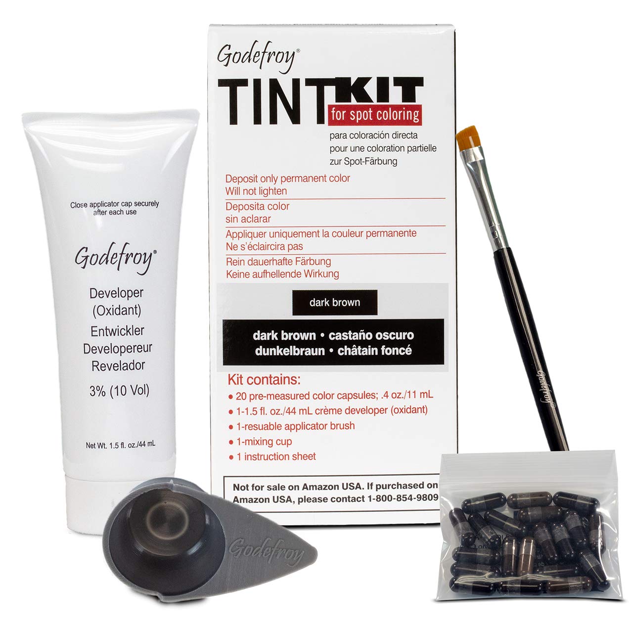 Godefroy Tint Kit Dark Brown Eyebrow and Beard Dye for Professionals