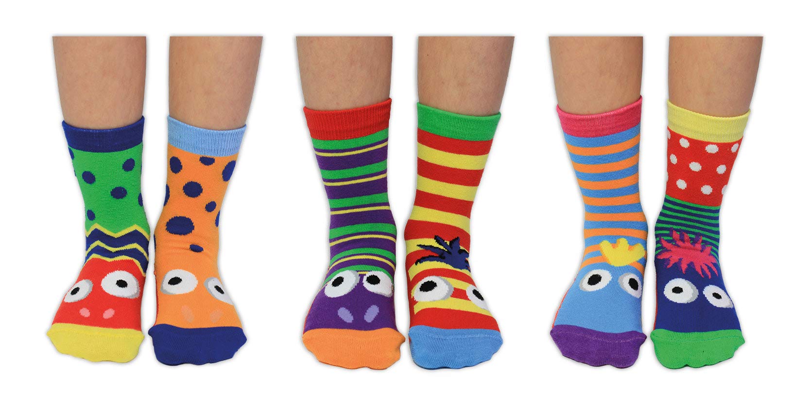 United Oddsocks - Sock Puppets - Box 6 Oddsocks for Girls US 9.5-13 UK 9-12, EUR 27-30,