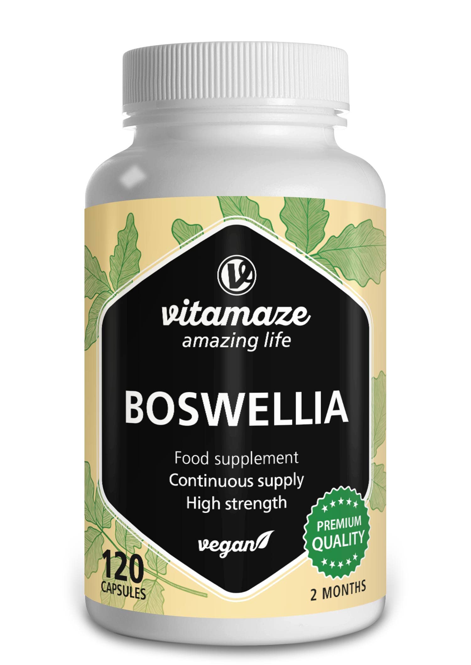 Boswellia Serrata Capsules 900mg - 2 Months Supply - 85% Frankincense Boswellia Acid 100% - Joint Care Natural from India Boswellia Serrata, Made in Germany