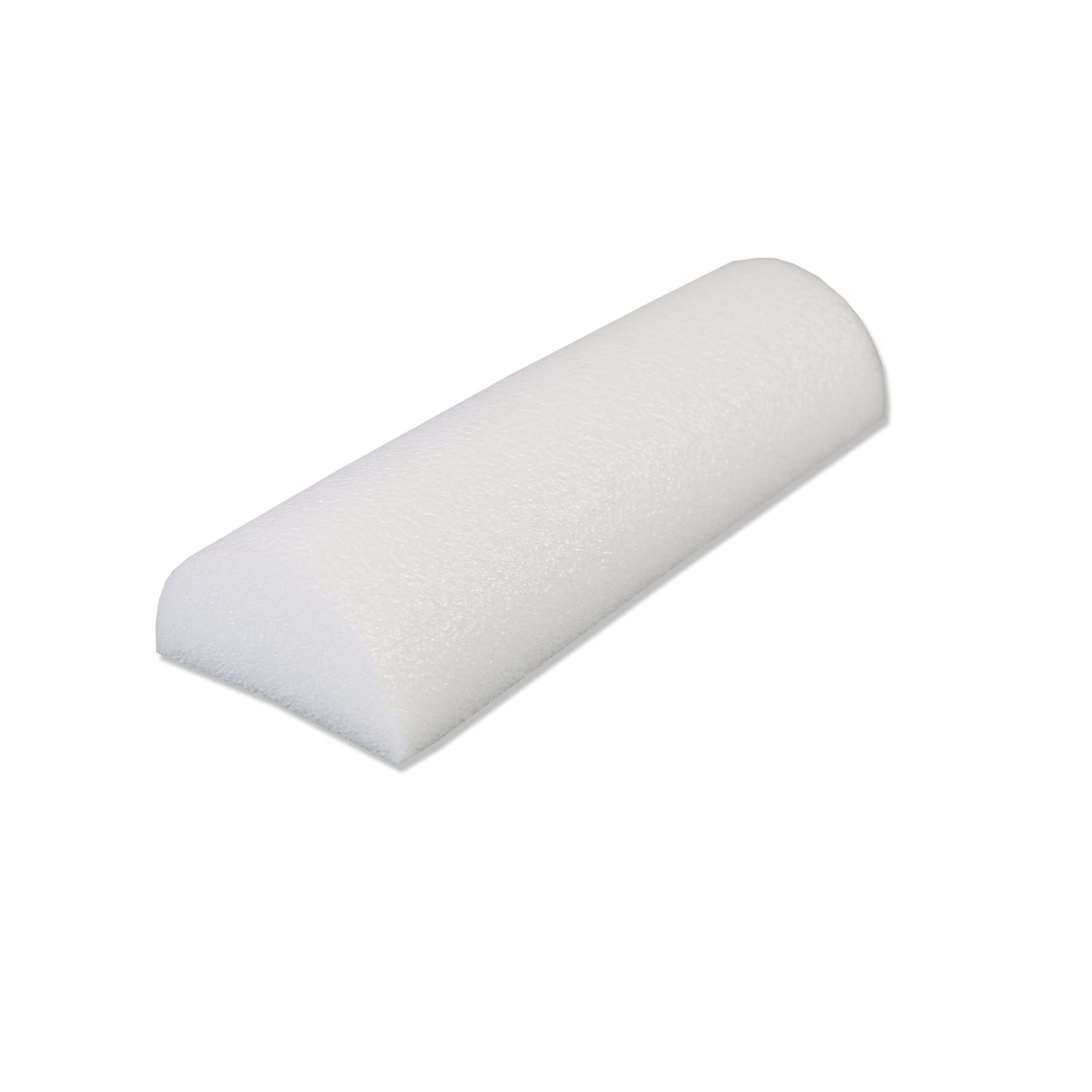 CanDo Foam Roller - White PE foam - 4" x 12" - Half-Round