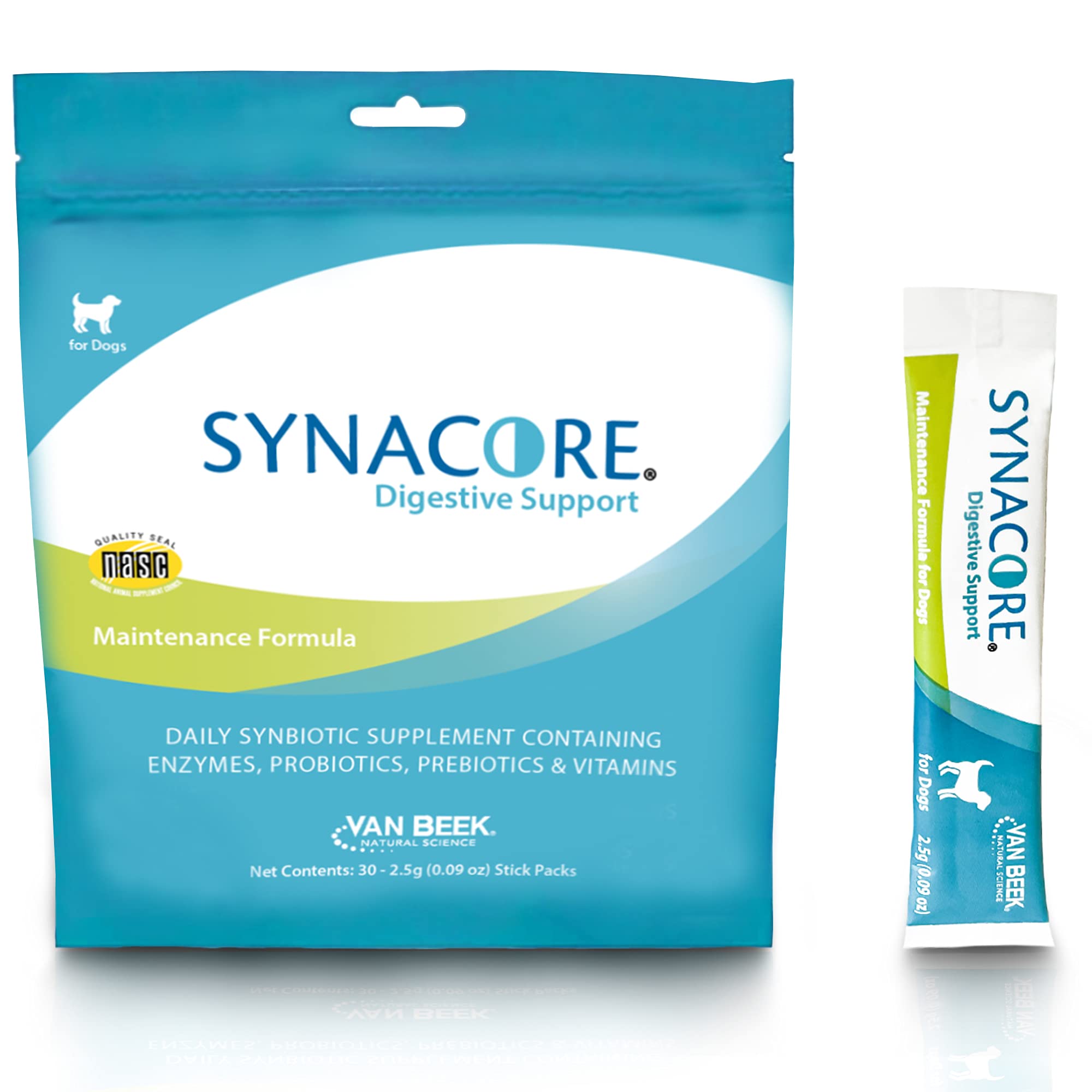 Van Beek Natural Science Synacore Canine - All Natural Formula to Provide Immune Support for Dogs & Help Maintain Digestive Health - Probiotics and Vitamins for Dogs - Pet Products - (30 Count)