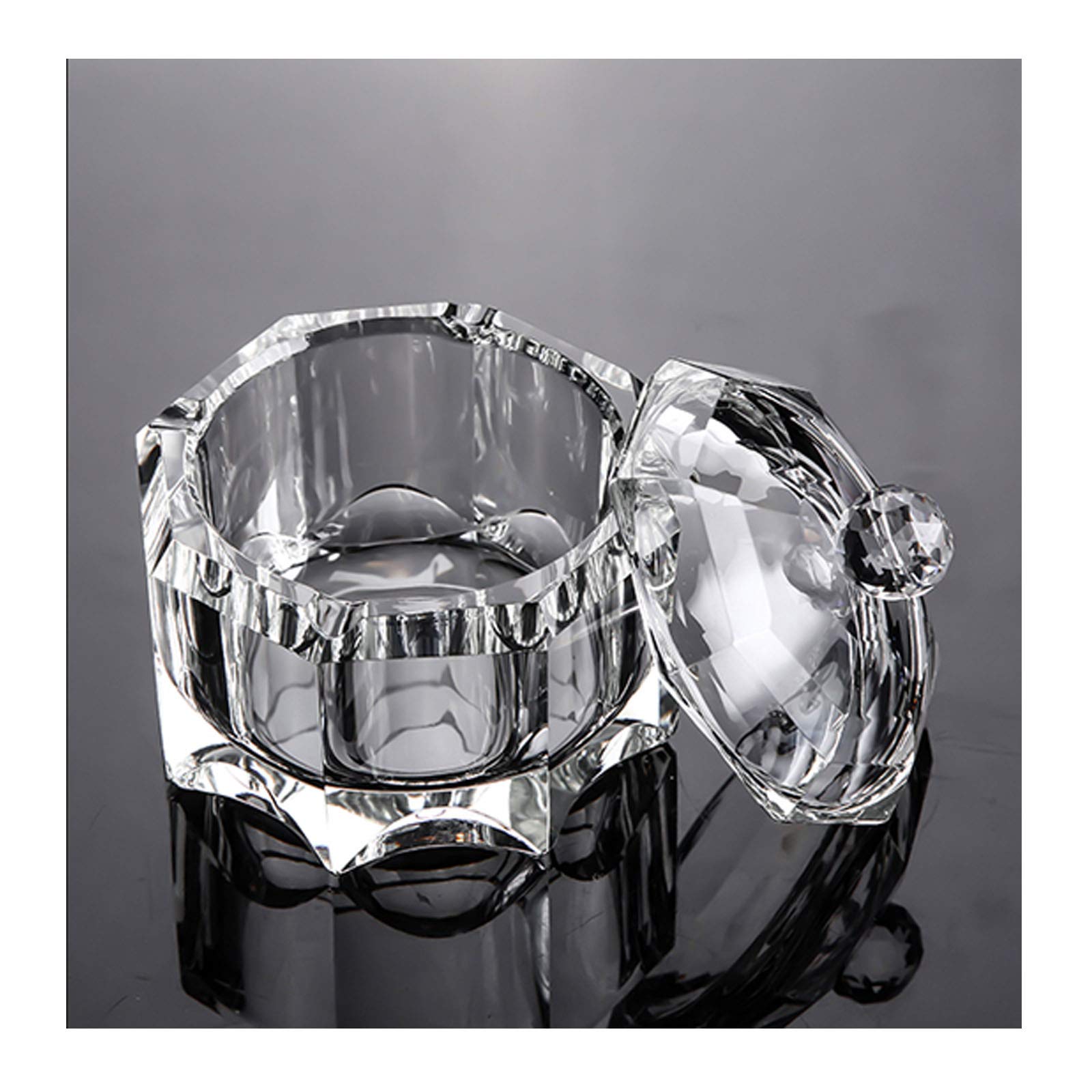 Lxuwbd-fashionable crystal glass glass ashtray with lid (Transparent color)