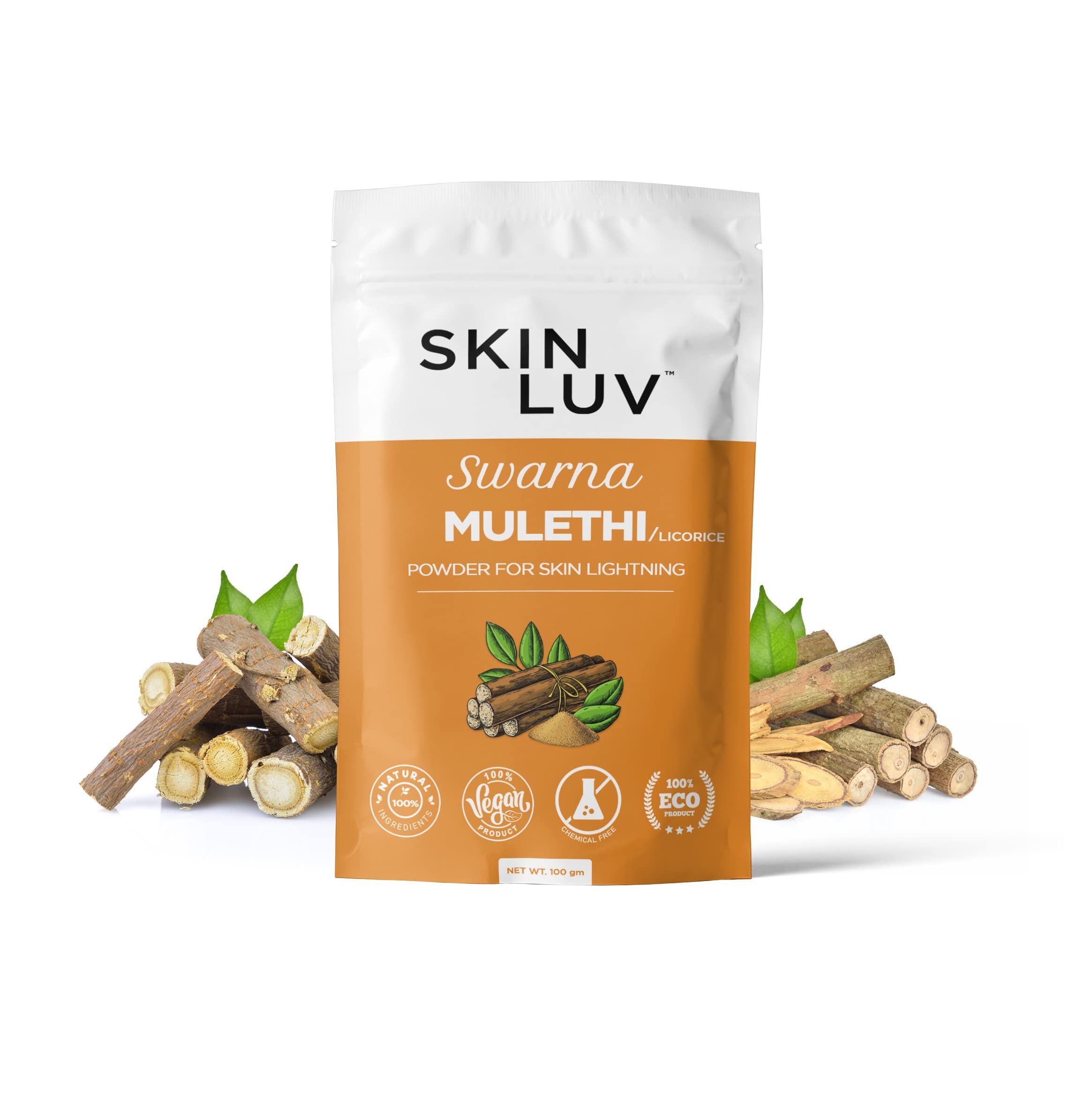 SkinLuv Swarna Mulethi / Licorice Powder For Skin Lightening, 100% Pure & Natural, Vegan, Chemical Free