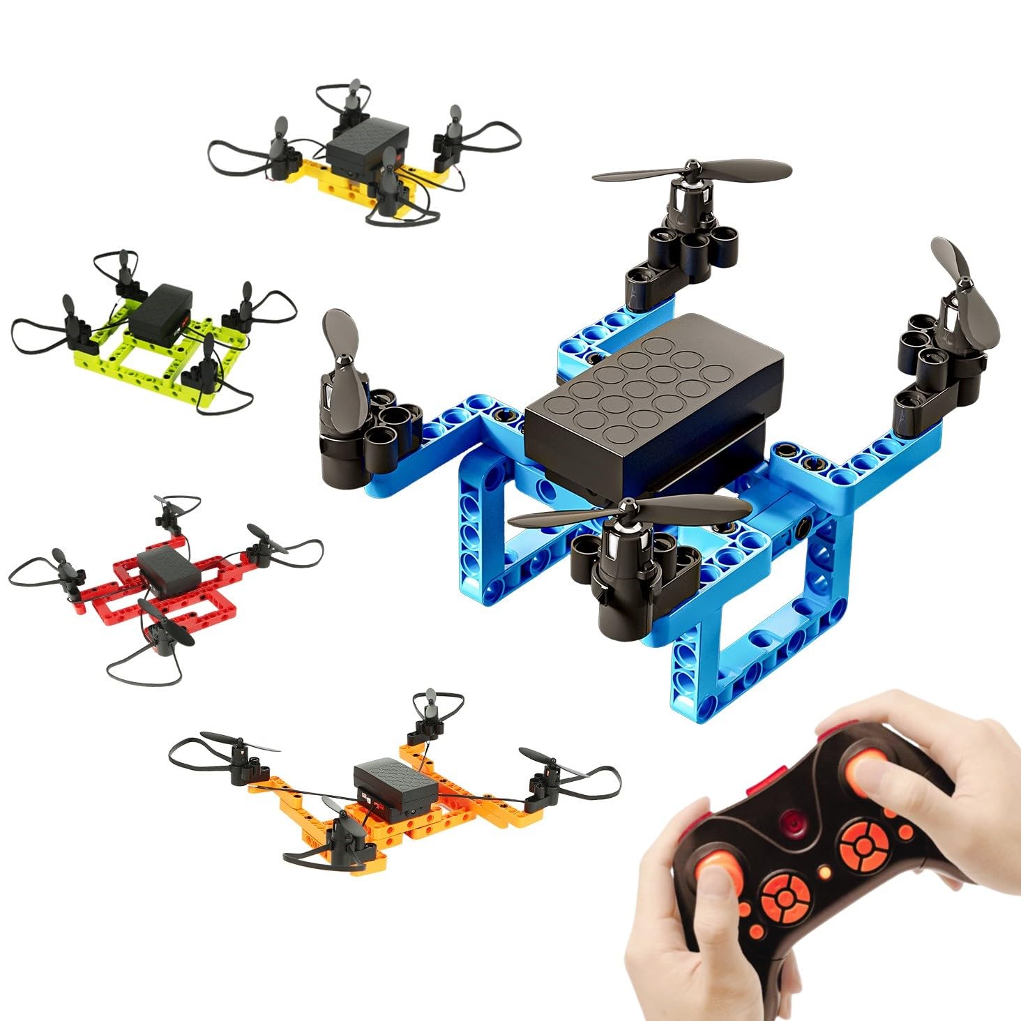 5 in 1 Building Toys Set and Mini Drones Diy Blocks Sets for Boys, Educational STEM Science Experiment, Family Activity, Birthday & Christmas Gift for Boys Girls Teens (Multicolour)