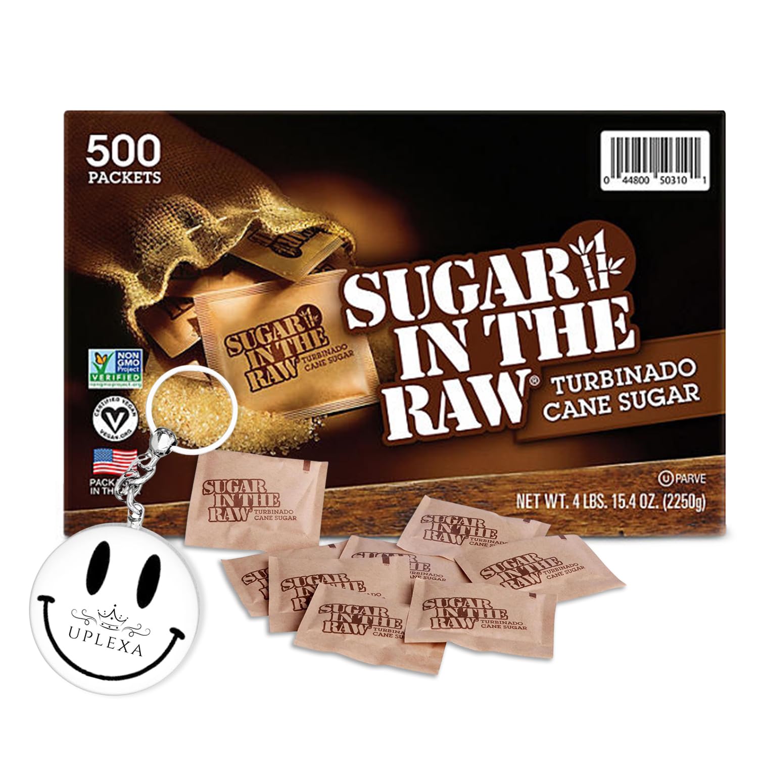 Sugar InThe Raw Brown Sugar Packets – 500 Count Individual Sugar Packets – Premium Unrefined Turbinado Sugar for Office, Home, Coffee Shop, Restaurants – Intense and Robust Flavor