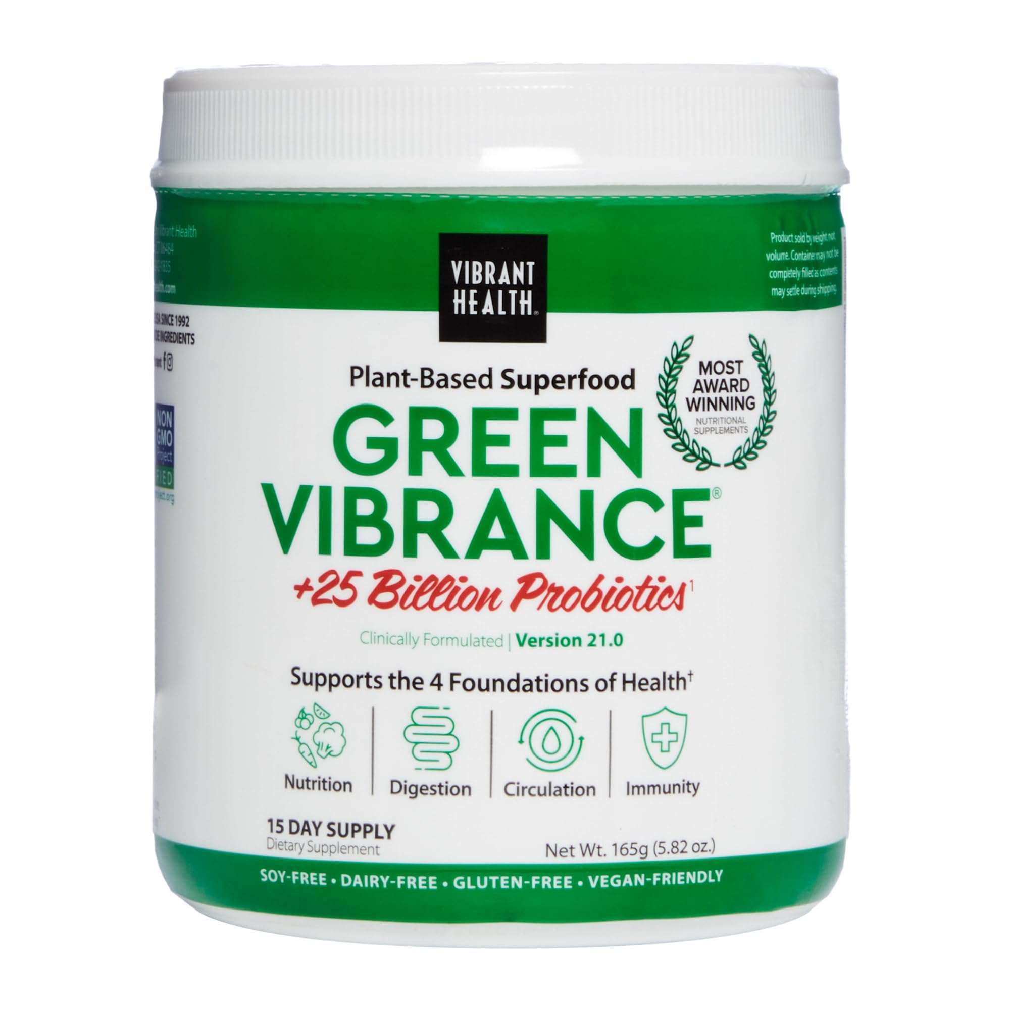 Vibrant Health72275 Vibrance Version 14.3 Daily Superfood (6.4oz, Green)