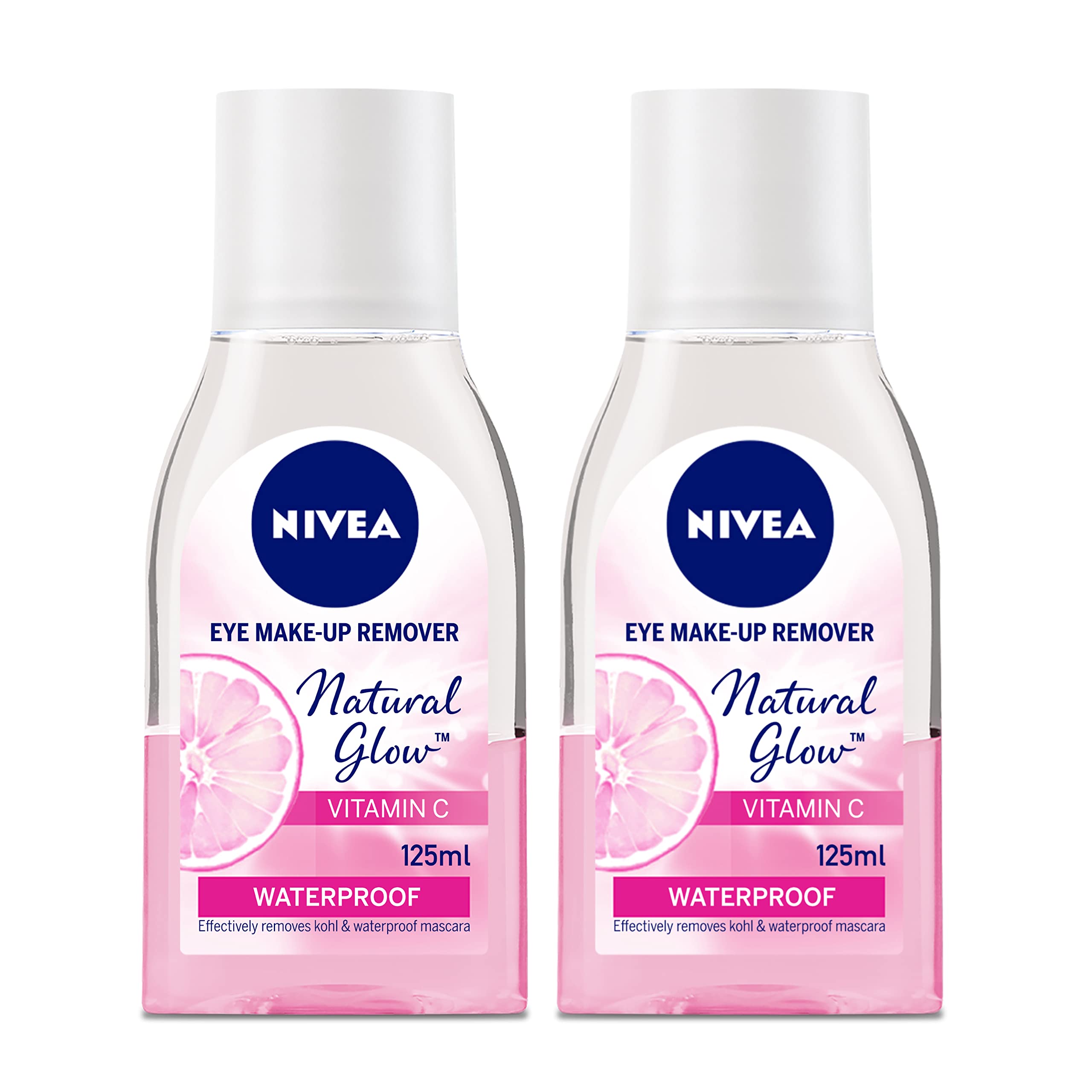 NIVEANatural Fairness Eye Makeup Remover, Even Tone Complex & Vitamin C, 125 ml, Pack of 2