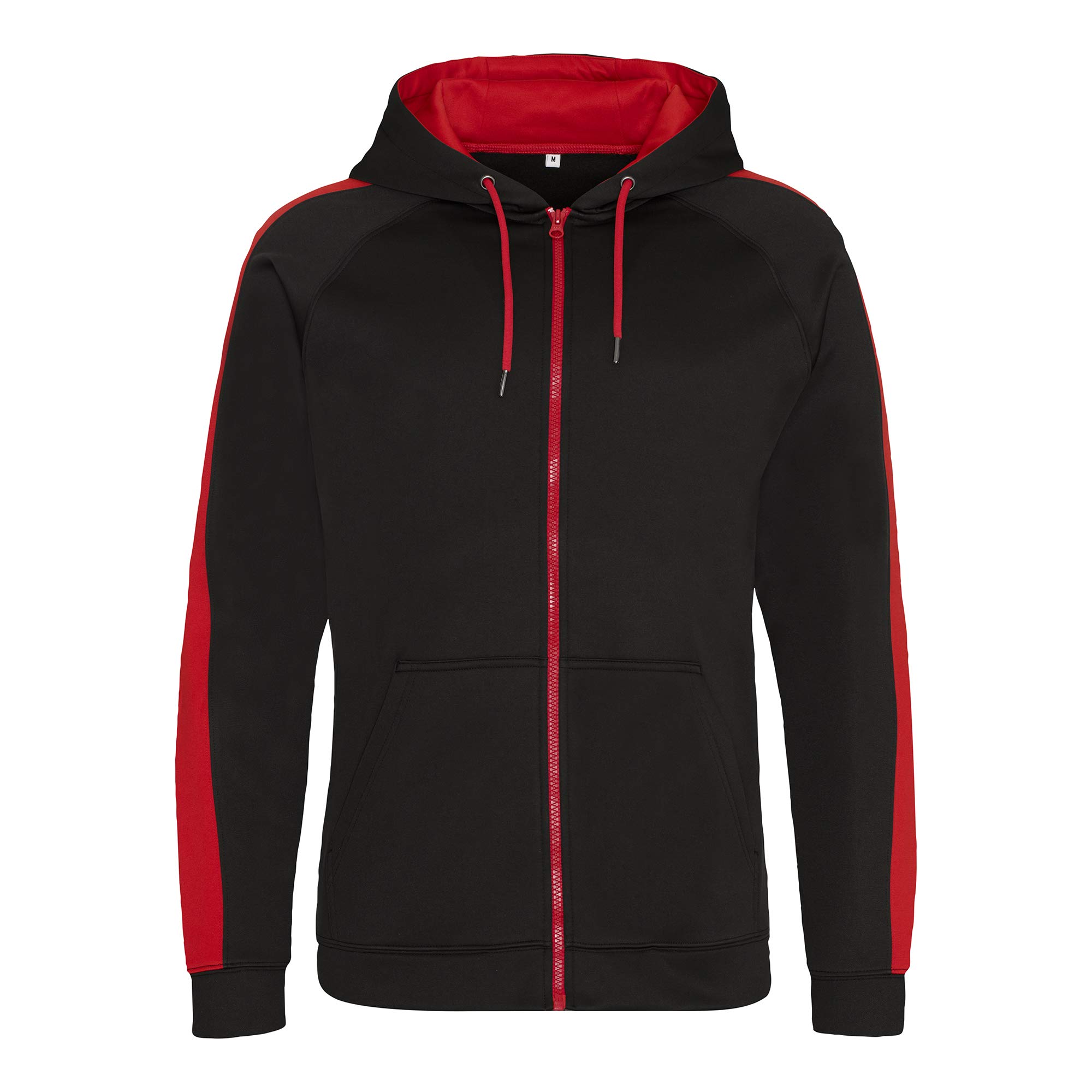 AWDisJust Hoods Mens Contrast Sports Polyester Full Zip Hoodie