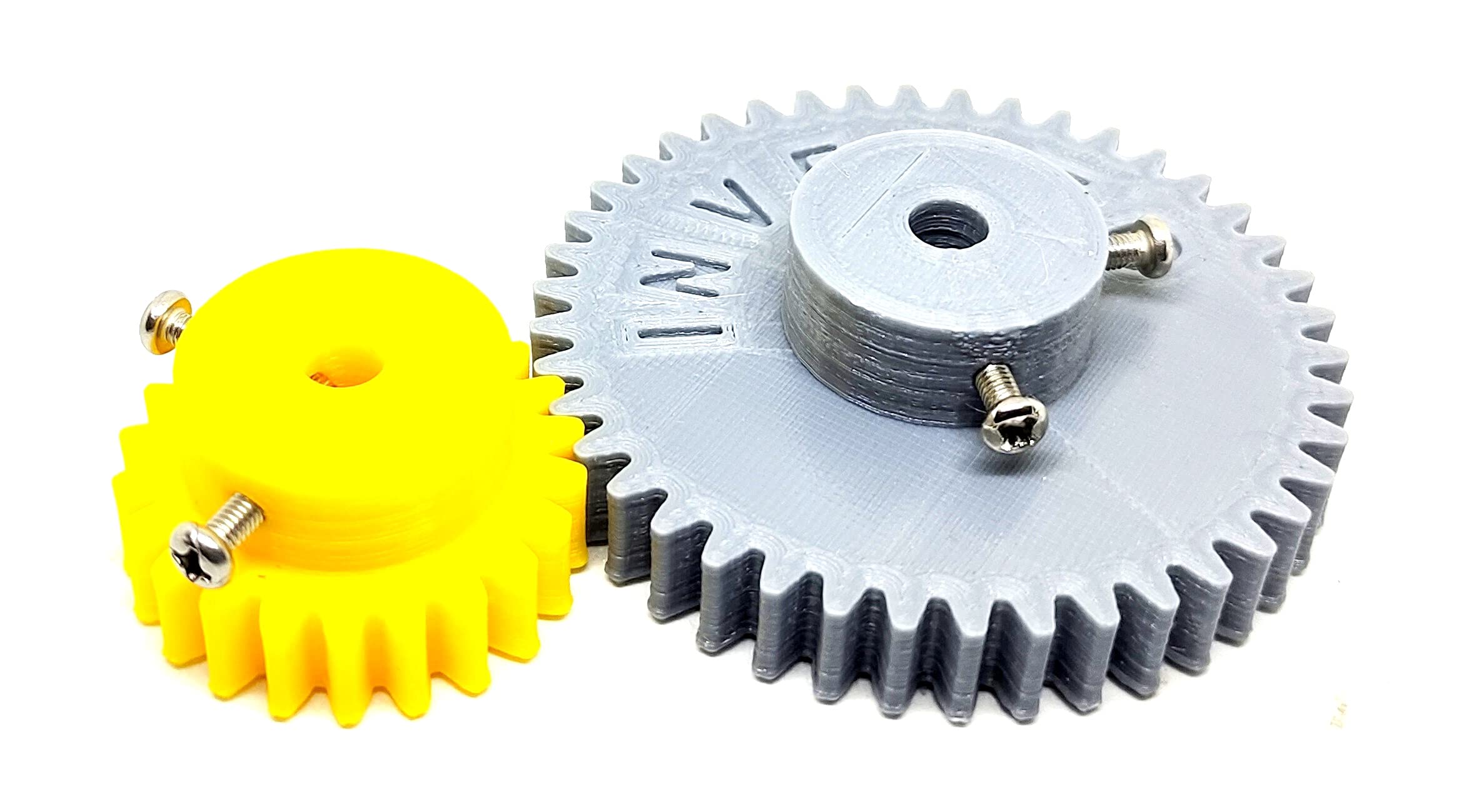 INVENTO 1pcs 3D Printed Plastic Spur Gear 22 Teeth + 42 Teeth, 1.5 Module, 10mm Width, 5mm hole for DIY Projects