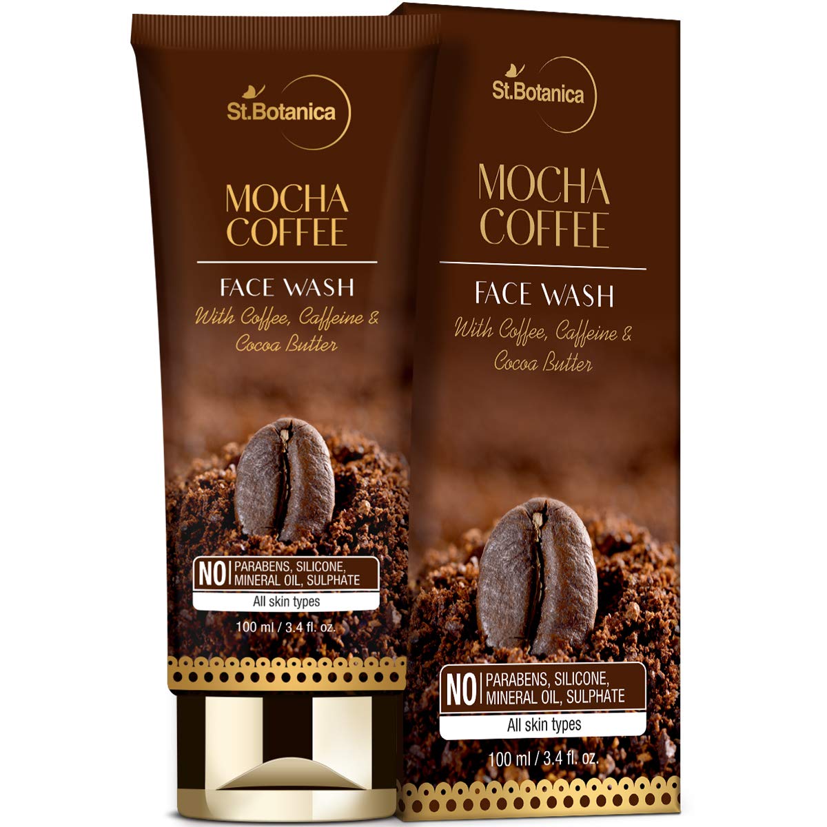 StBotanica Mocha Coffee Face Wash 100ml | With Coffee, Caffeine And Cocoa Butter | No SLS, Paraben