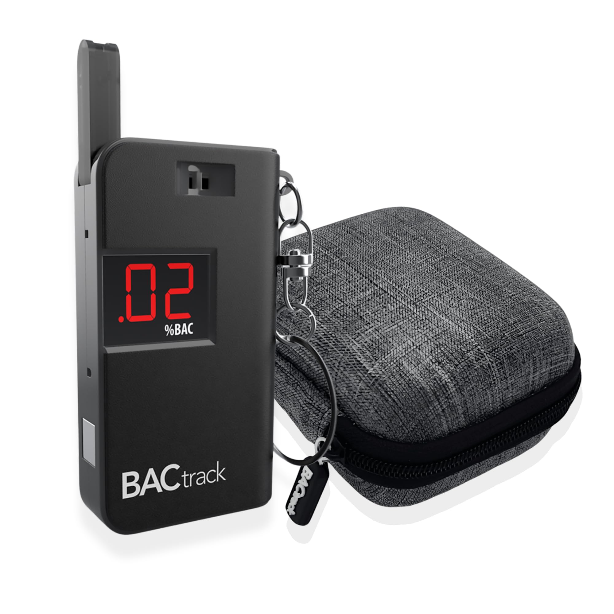 BACtrackKeychain Breathalyzer (Black) + Carrying Case Bundle