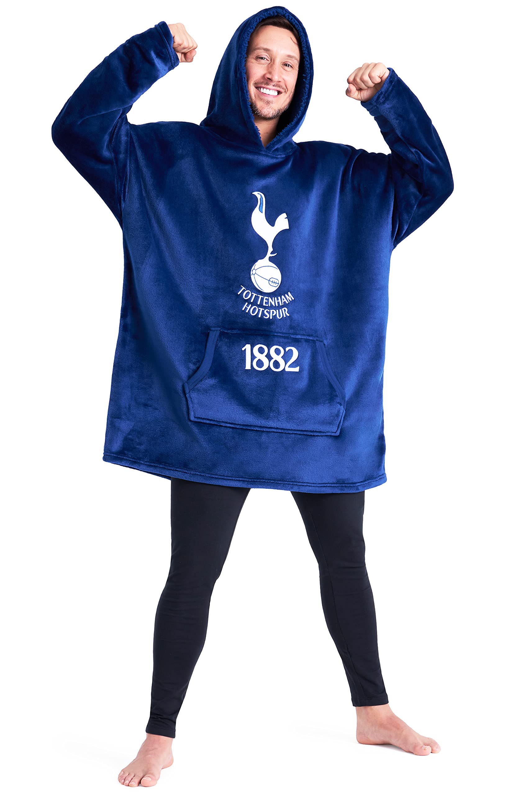 Tottenham HotspurF.C Mens Hoodies, Fleece Oversized Hoodie Blanket, Football Gifts for Men Blue