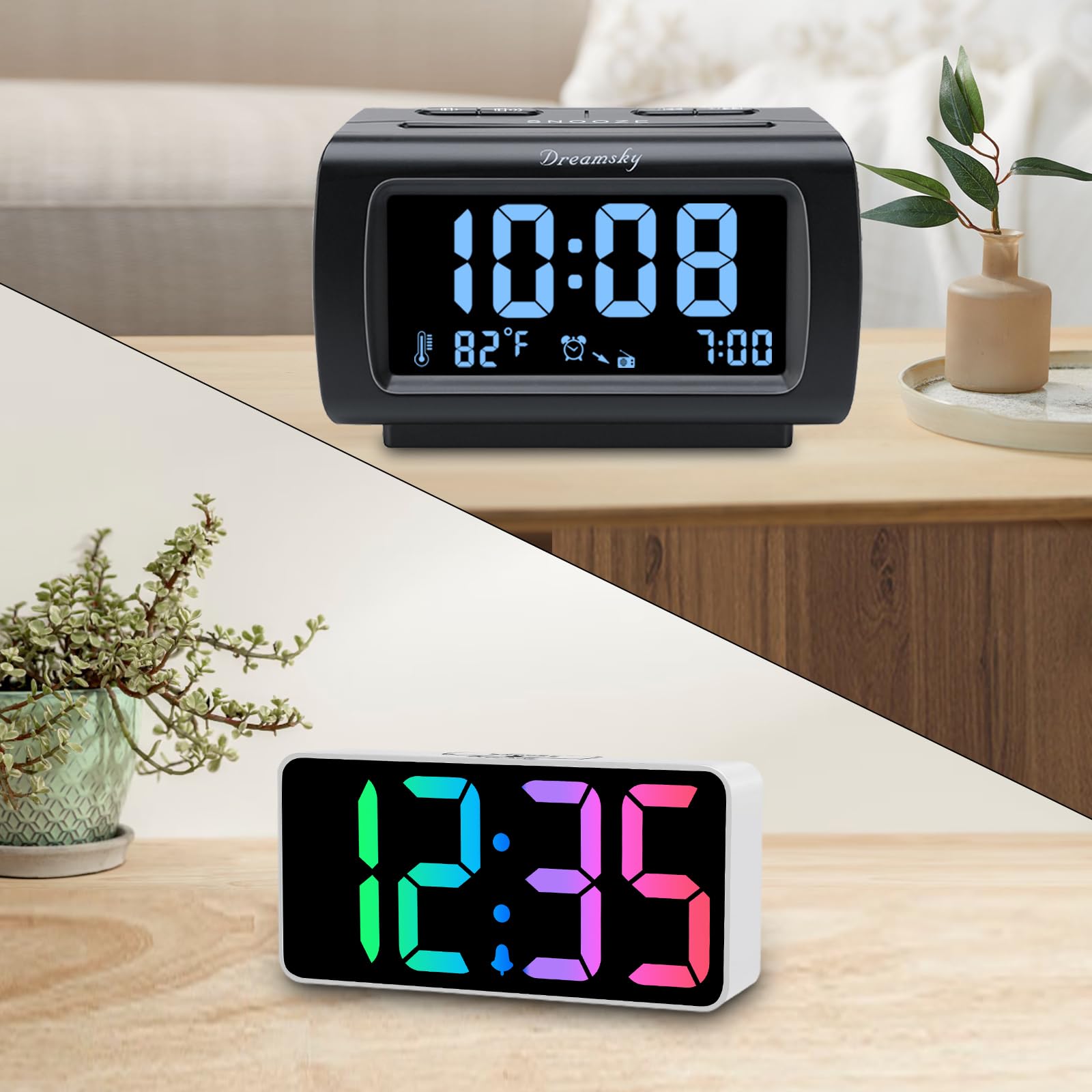 DreamSkyAlarm Clock Radio and RGB Digital Clock