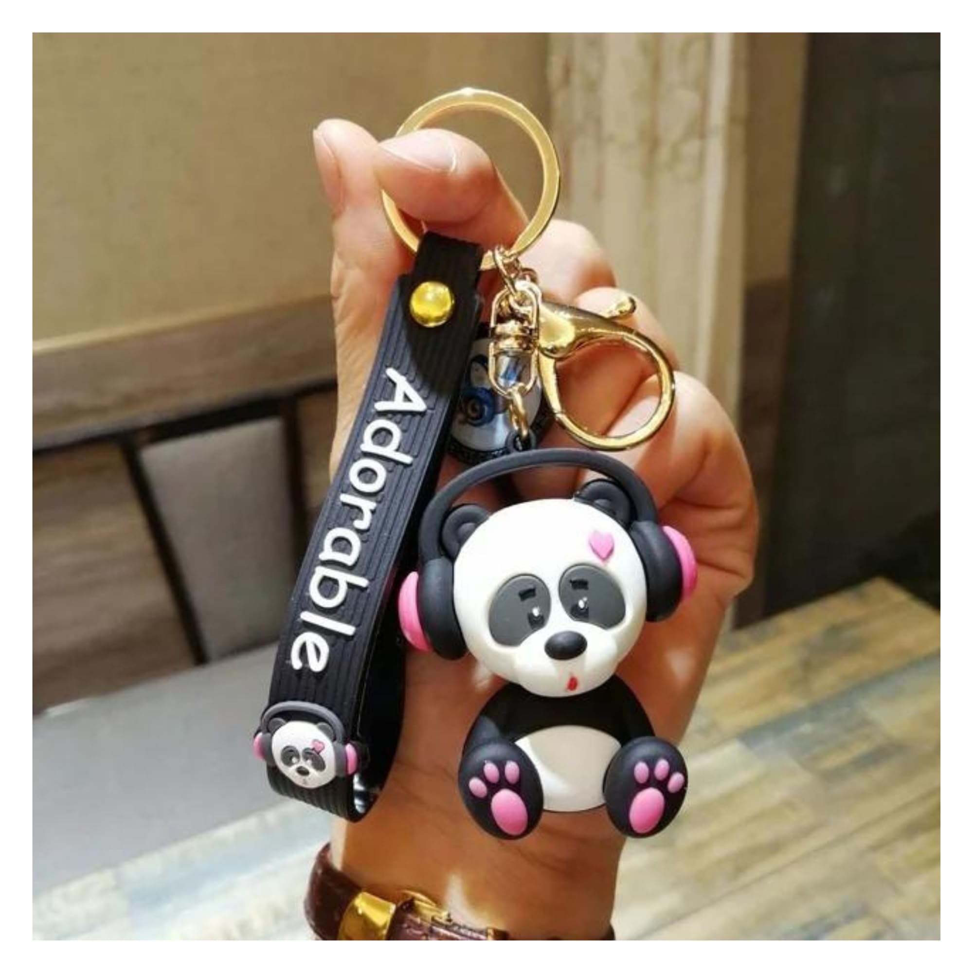 MALKIN® Panda Keychains | Keychain | Keychain for Girls | Keychain for Men | Key chain for Car | Cute Keychains | Panda Keychains for Girls | Keychain for Women | Keychains for Girls | Rubber