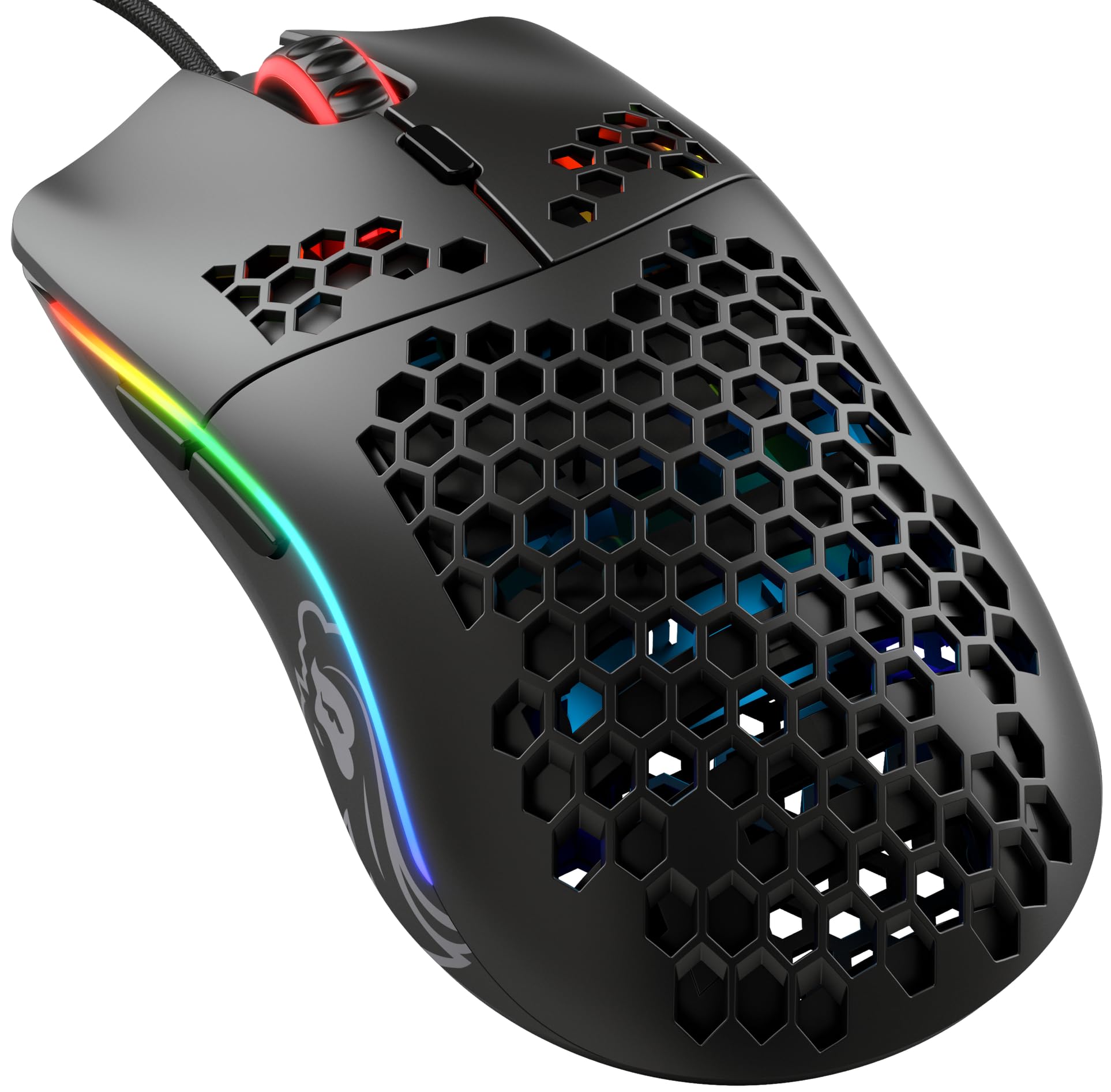 Glorious Gaming Mouse - Model O Minus 58 g Superlight Honeycomb Mouse, Mouse with Lights -Matte Black Mouse, USB Gaming Mouse