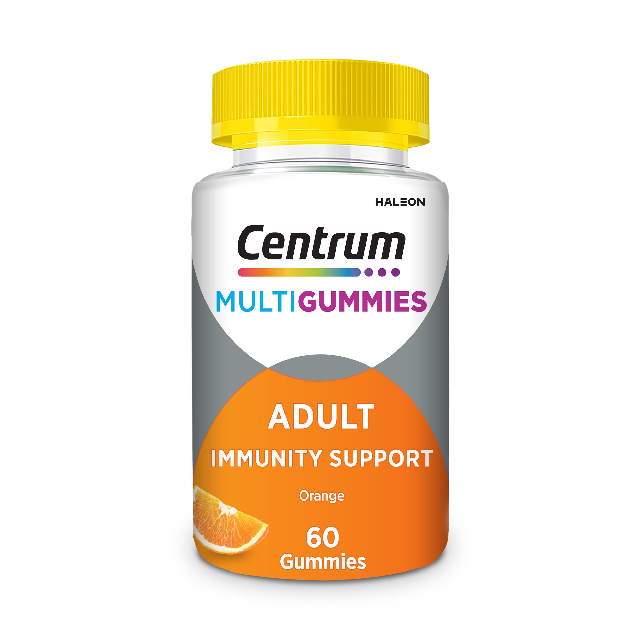 CentrumMultiGummies Immunity Support, Multivitamin Gummies for Men and Women, 60 Gummies, Orange Flavour (Packaging may vary)